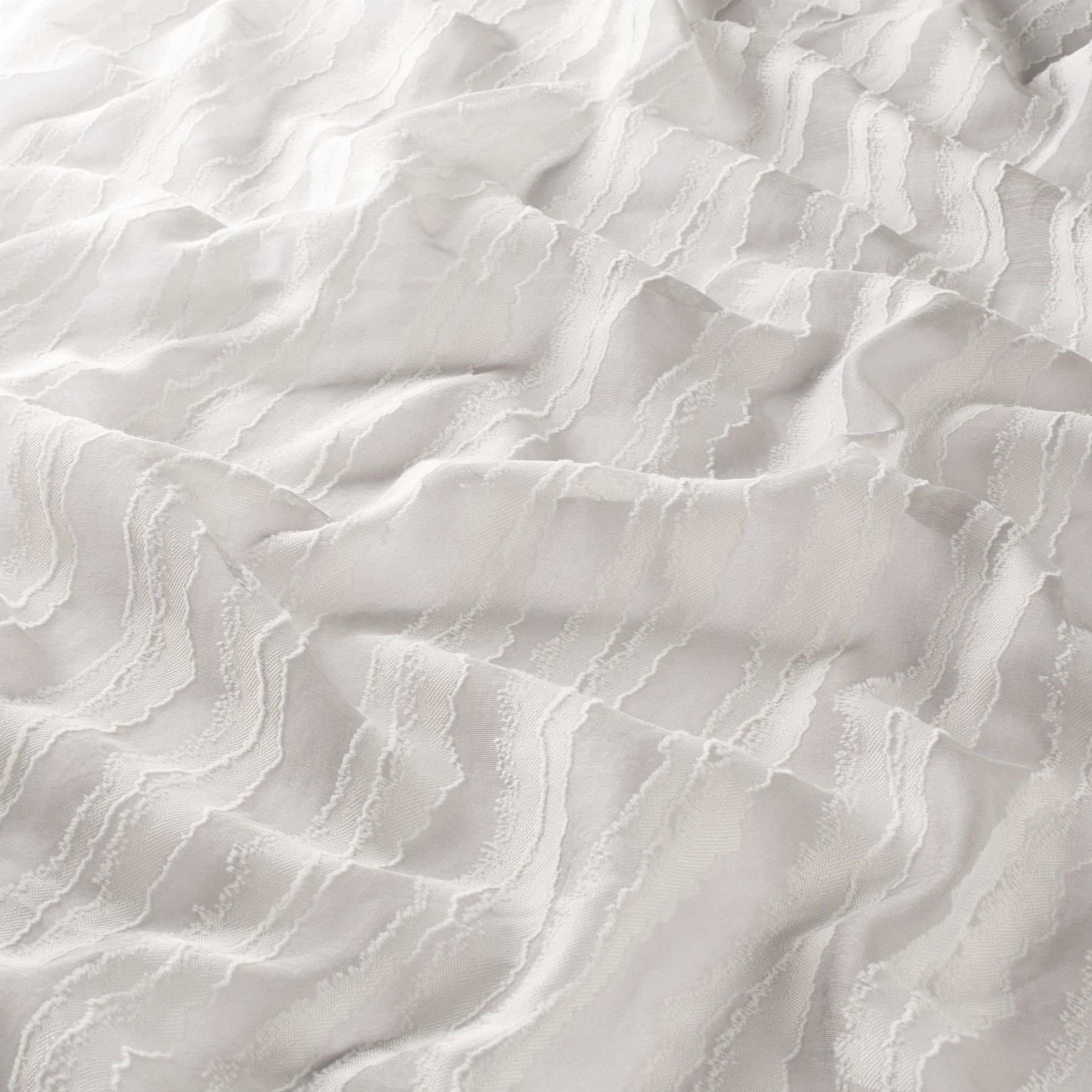 Ja7086 070 Wavy Jab Vorhangstoff Meterware Gemustert Creme Weiss