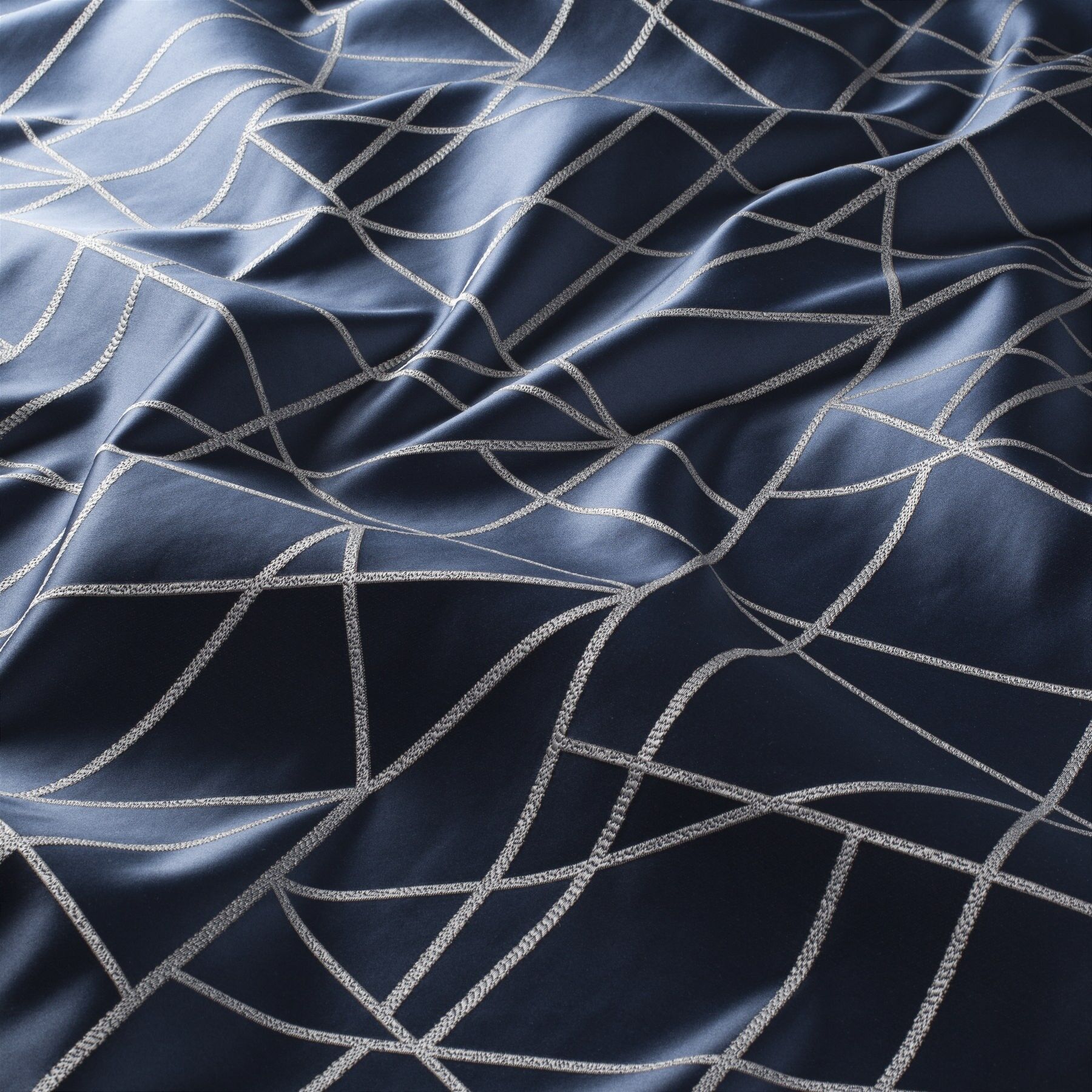 Ja7116 050 Alessio Jab Vorhangstoff Meterware Gemustert Blau