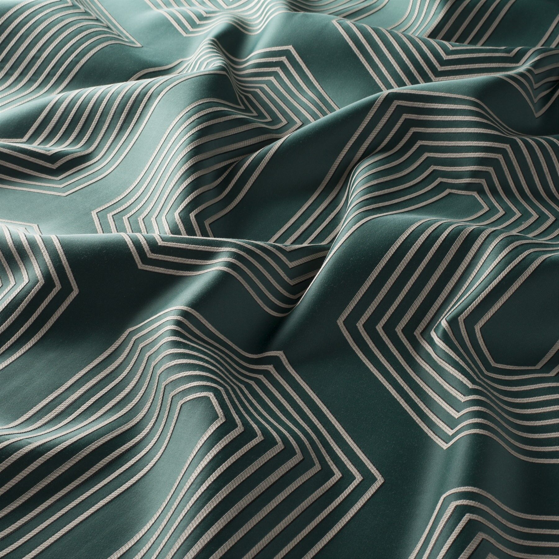 Ja7122 031 Adrian Jab Vorhangstoff Meterware Gemustert Gruen