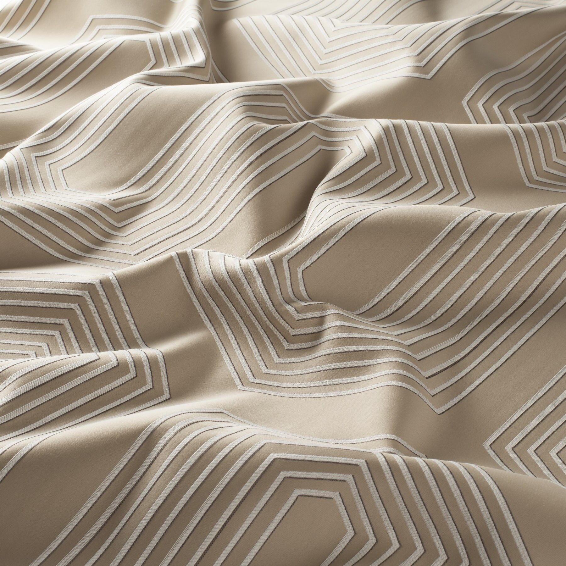 Ja7122 071 Adrian Jab Vorhangstoff Meterware Gemustert Beige