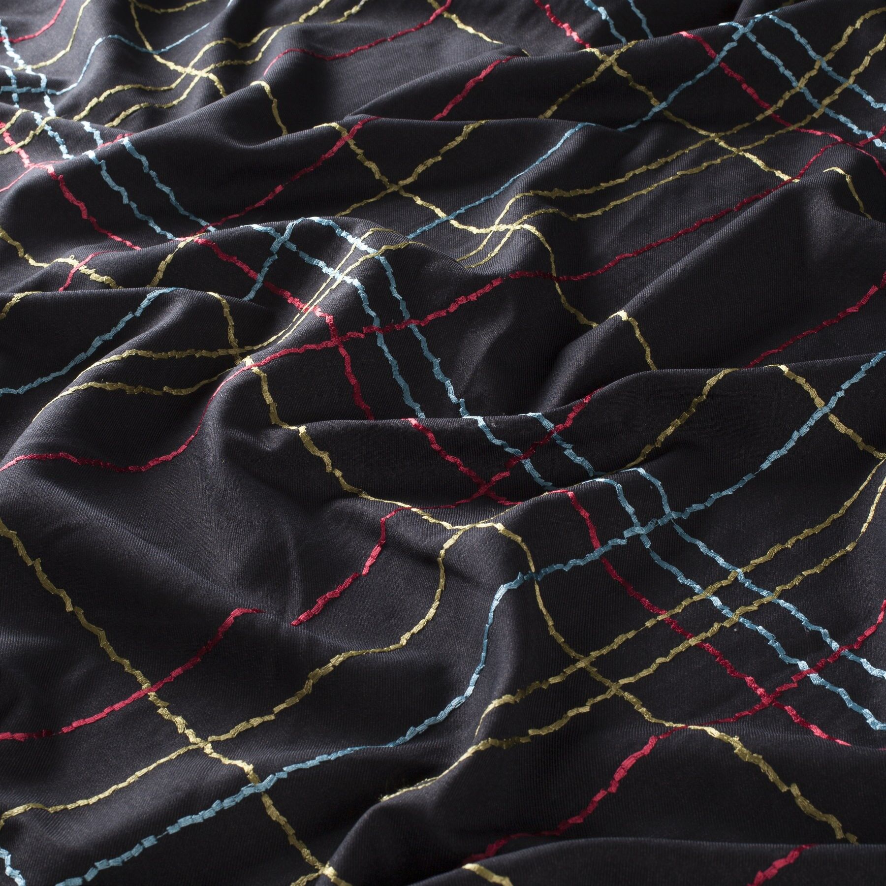 9 7913 099 Silvaplana Jab Vorhangstoff Meterware Gemustert Schwarz