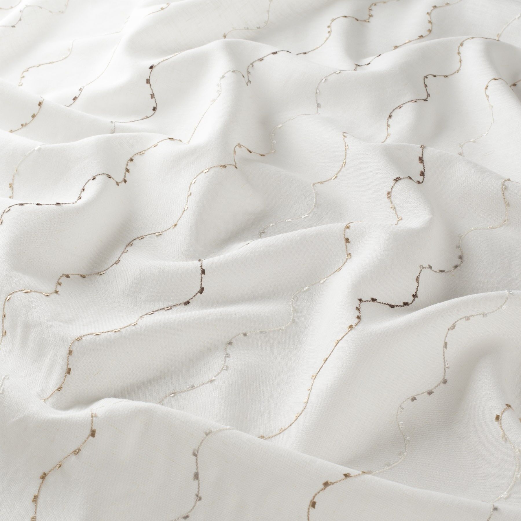 Ja7096 071 Lany Jab Vorhangstoff Meterware Gemustert Weiss Beige