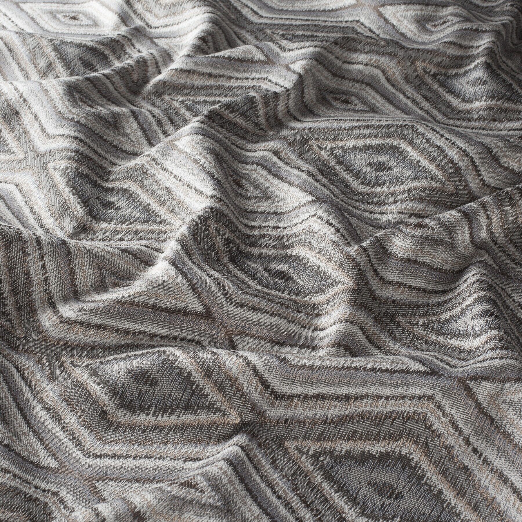 Ja7106 050 Zola Jab Vorhangstoff Meterware Gemustert Blau Grau