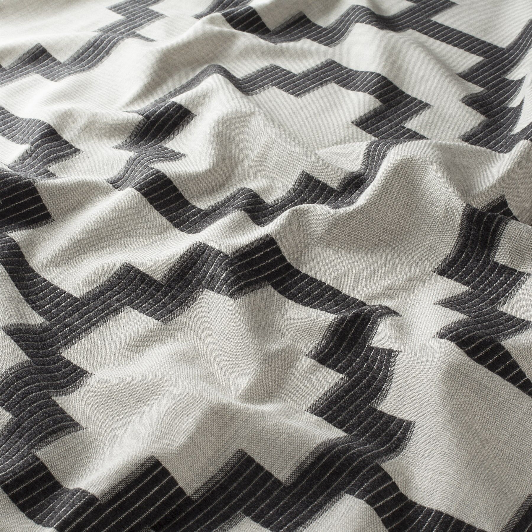 Ch3263 099 Celebrity Jab Vorhangstoff Meterware Gemustert Grau Schwarz