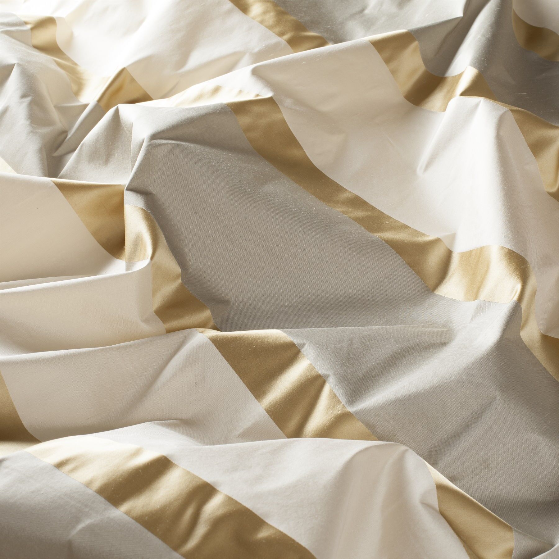 9 7917 040 Aloro Jab Vorhangstoff Meterware Gestreift Creme Gold