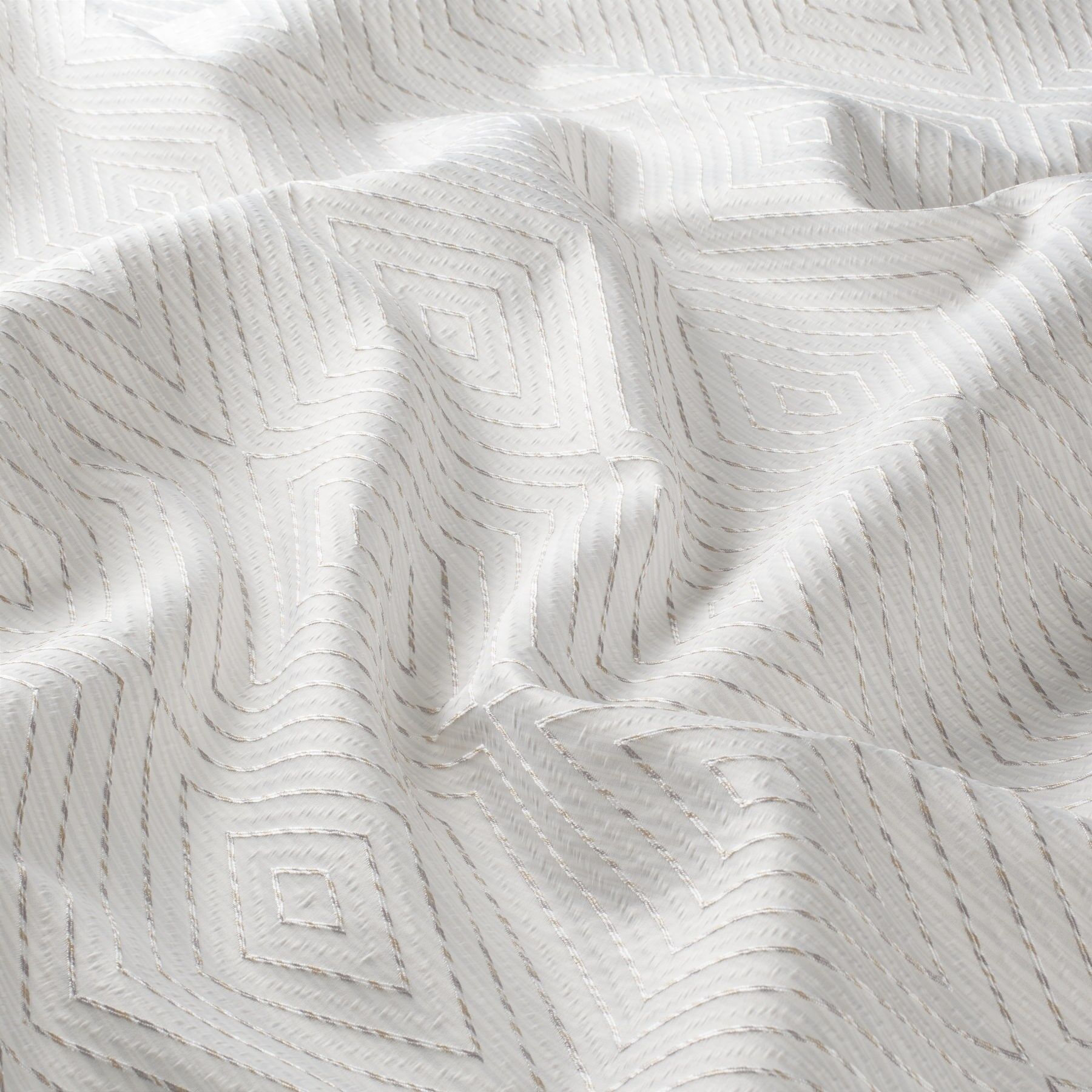 Ja7131 070 Outlines Jab Vorhangstoff Meterware Gemustert Weiss