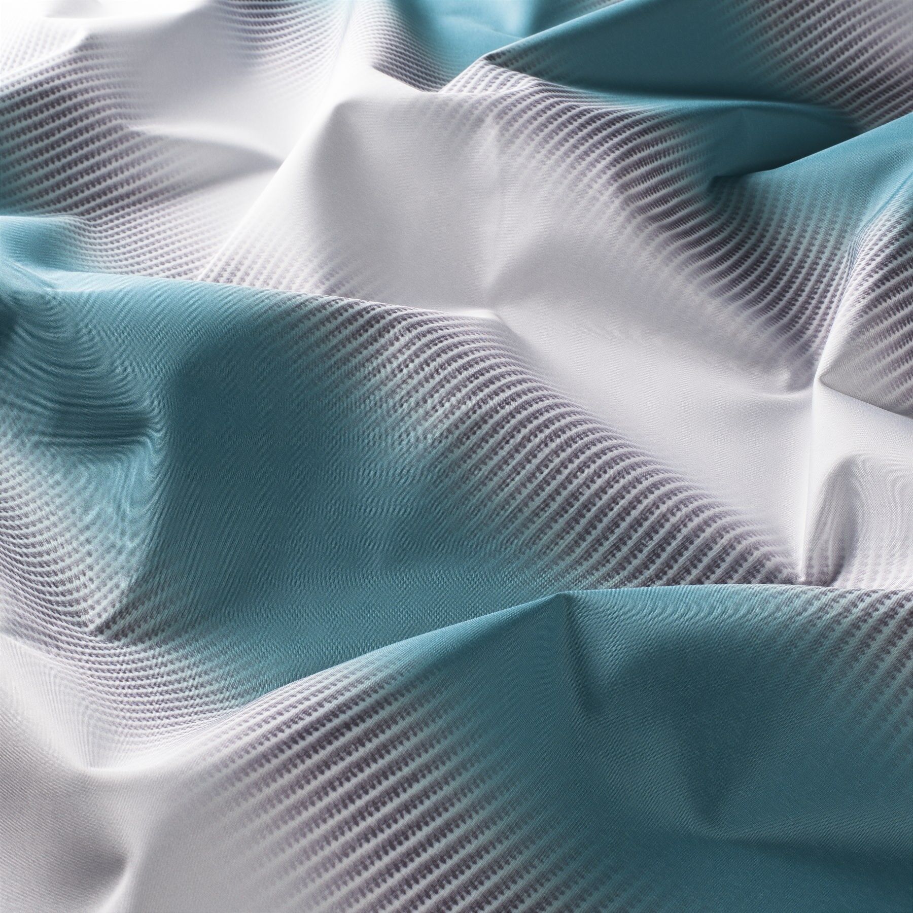 1 8931 080 Moonshadow Jab Vorhangstoff Meterware Gestreift Tuerkis Weiss