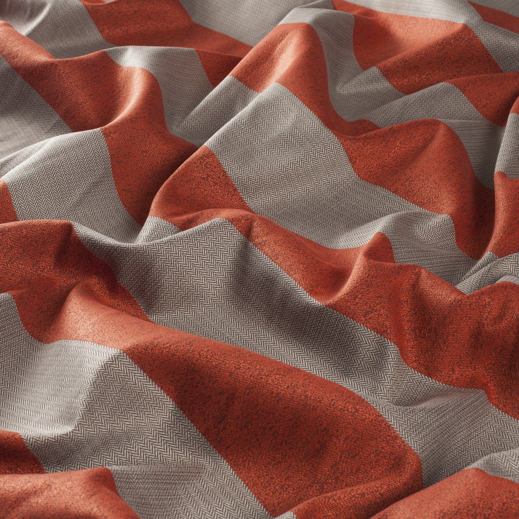 9 7865 010 Blackpool Jab Vorhangstoff Meterware Gestreift Rot Grau