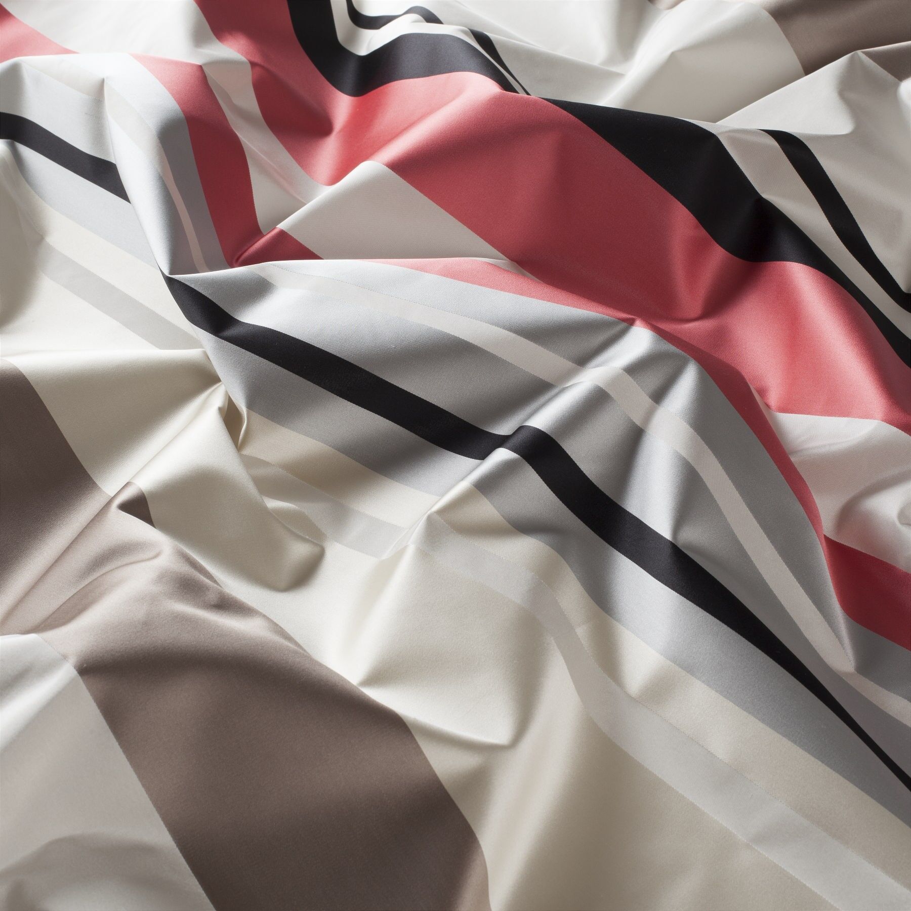 9 7916 020 Scarabea Jab Vorhangstoff Meterware Gestreift Braun Rot Grau