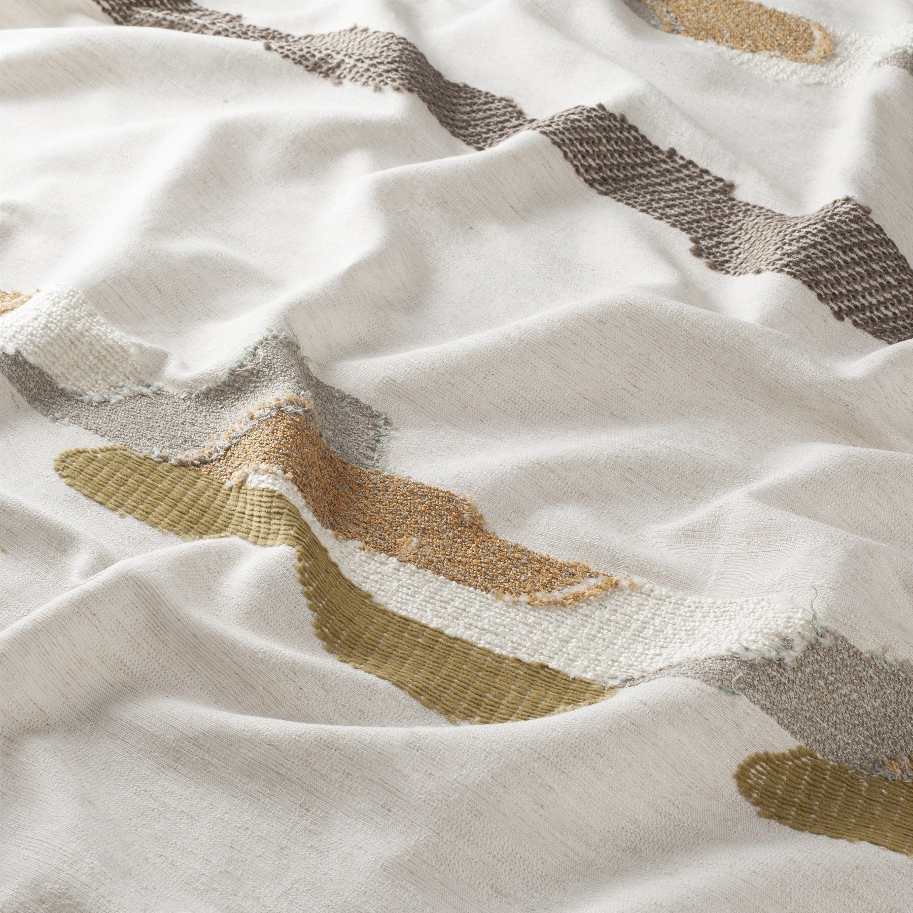 Ca1677 060 Mountain Top Jab Vorhangstoff Meterware Gemustert Beige Orange