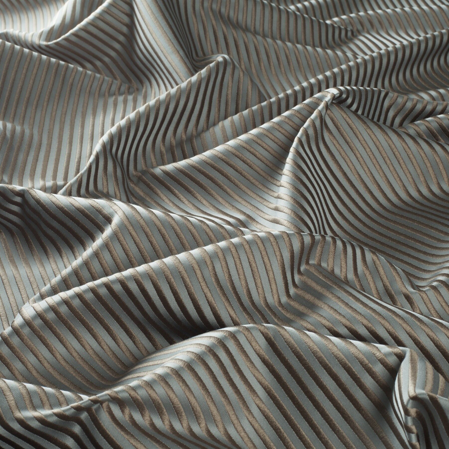 9 7744 021 Accendo Jab Vorhangstoff Meterware Gestreift Gruen Braun