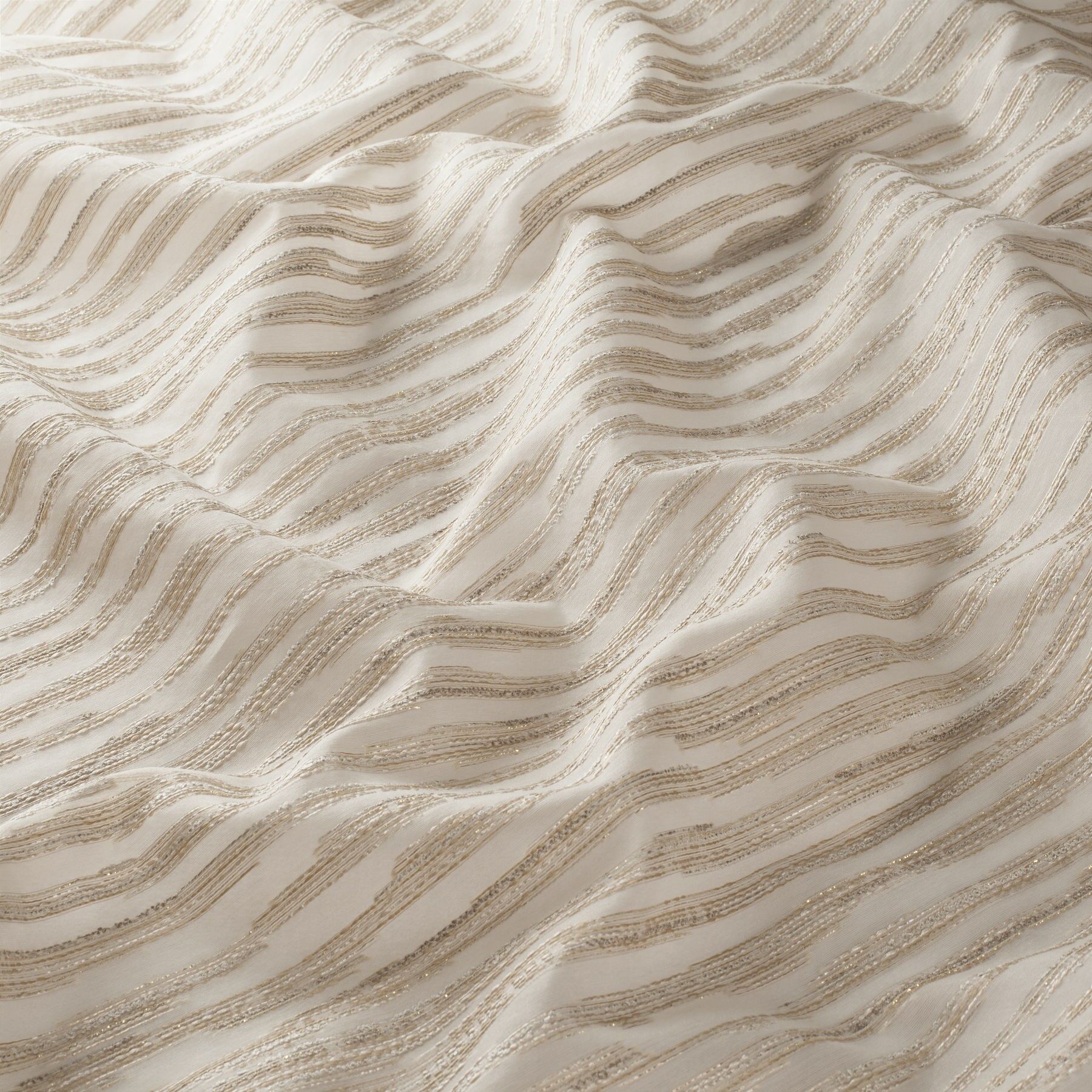 Ja7091 040 Corda Jab Gardinenstoff Meterware Gestreift Beige Gold