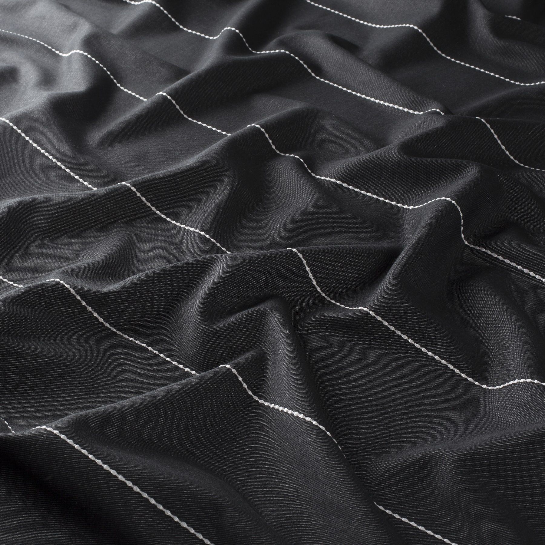 Ja7127 099 Casual Stripe Jab Vorhangstoff Meterware Gestreift Schwarz