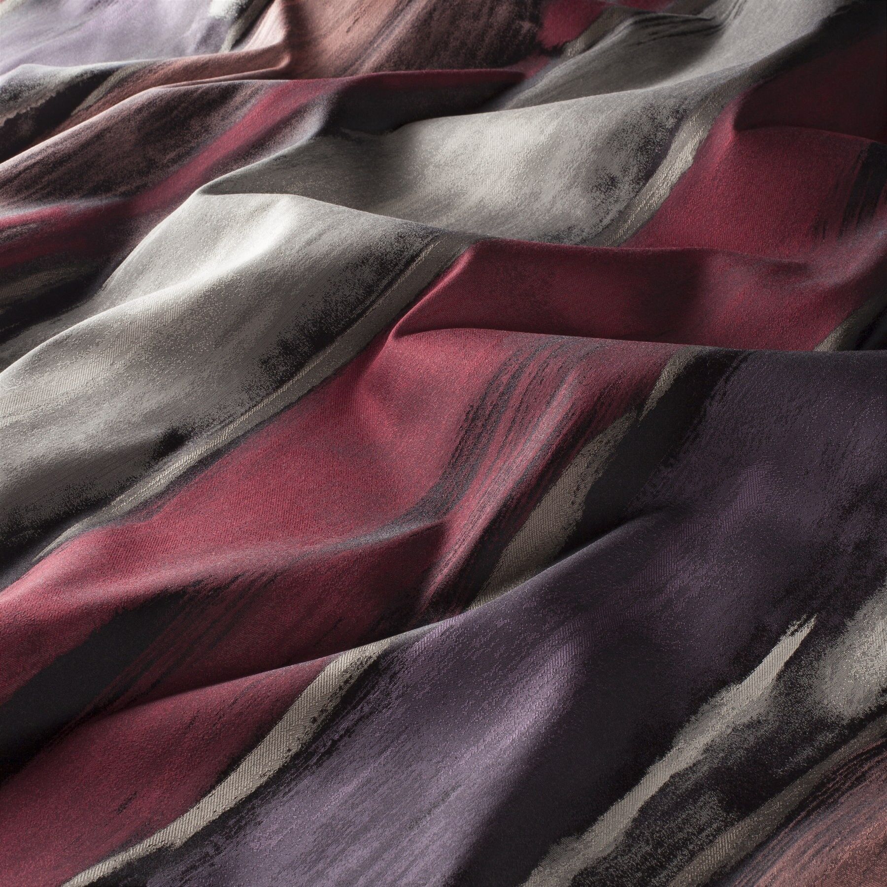 Ja7130 010 Classy Jab Vorhangstoff Meterware Gemustert Rot Lila Grau