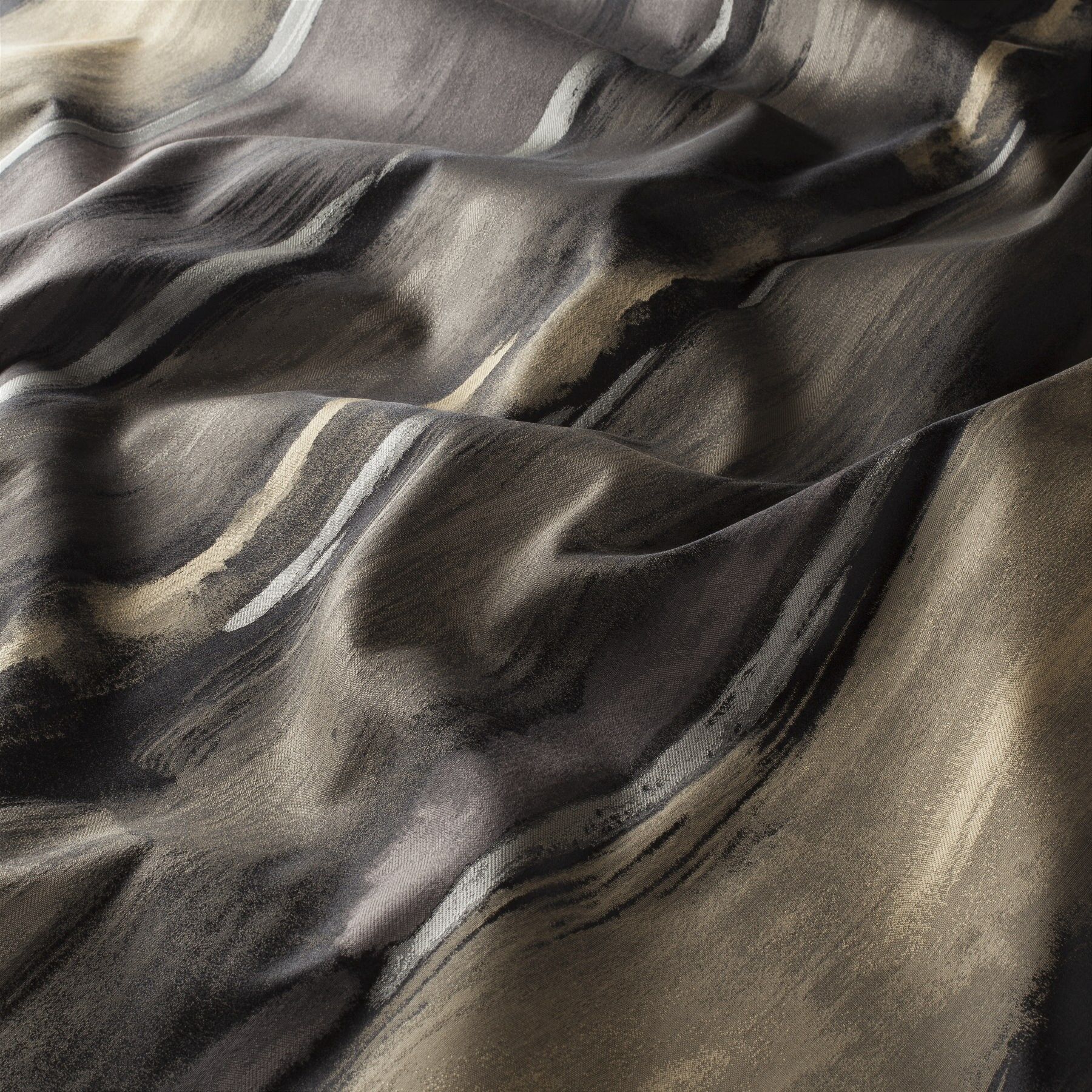 Ja7130 040 Classy Jab Vorhangstoff Meterware Gemustert Gold Braun