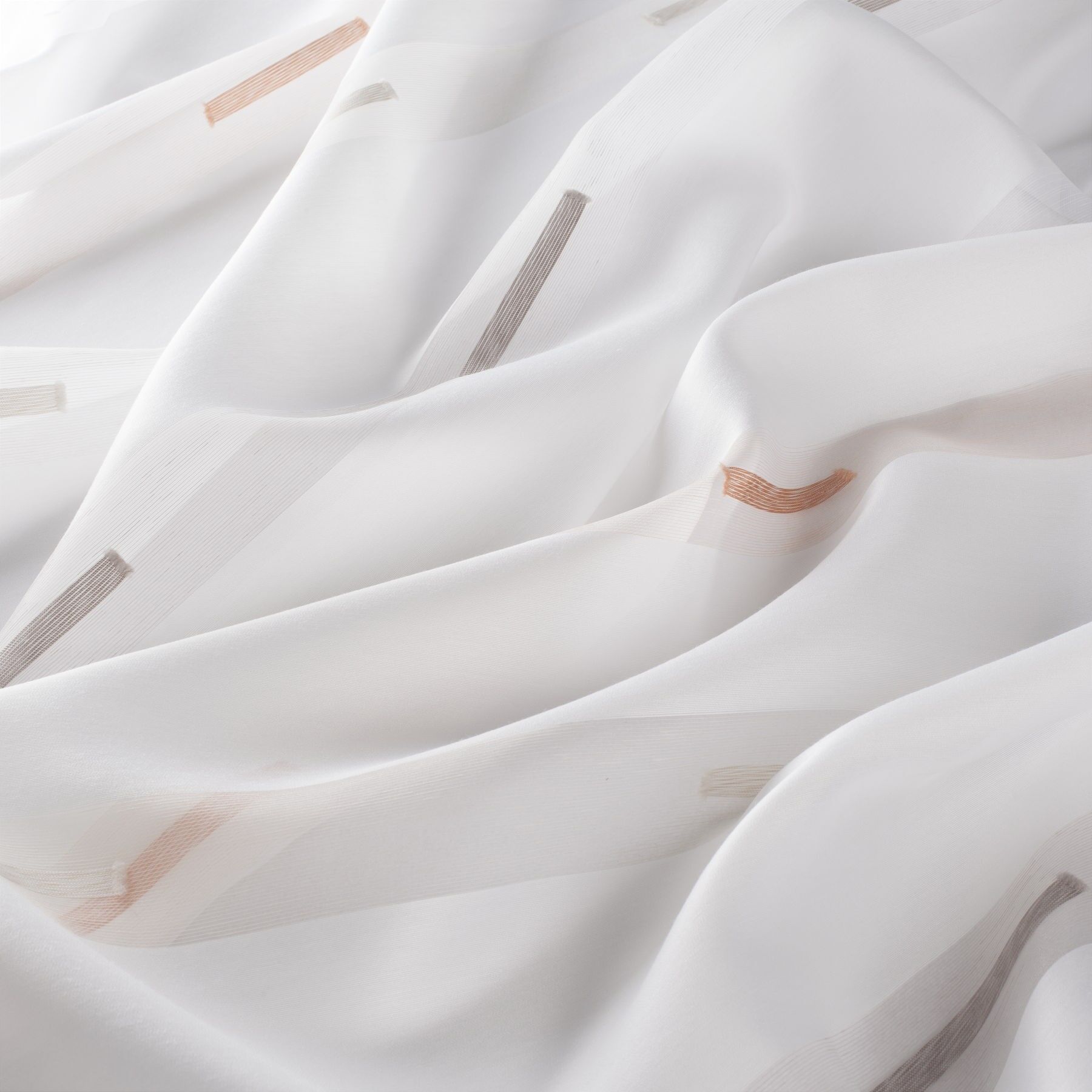 8 1914 060 Rainbow Jab Vorhangstoff Meterware Gemustert Weiss Orange