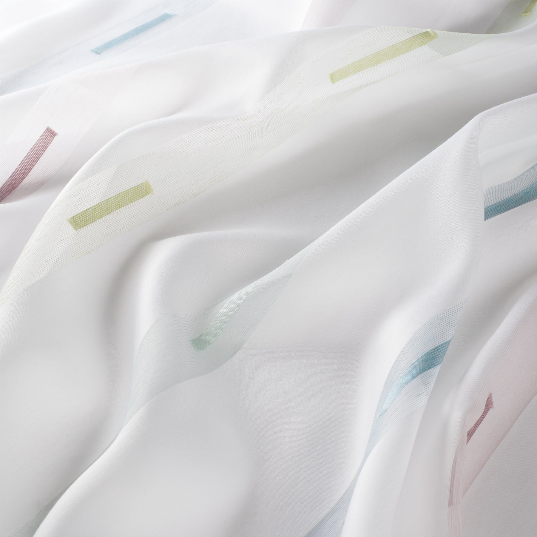 8 1914 080 Rainbow Jab Vorhangstoff Meterware Gemustert Weiss Rot Gruen Blau