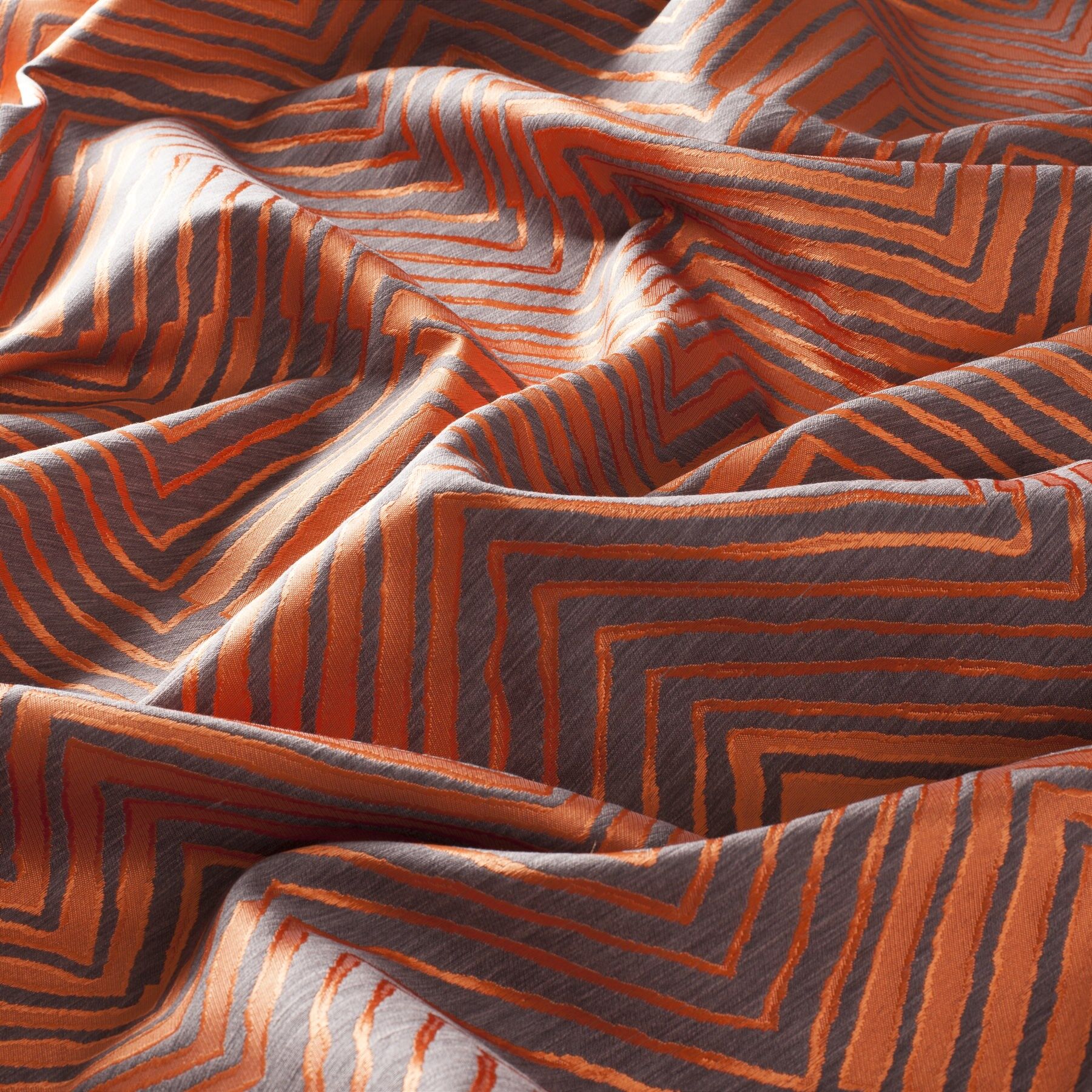 9 7799 060 Berkane Jab Vorhangstoff Meterware Gemustert Orange Braun