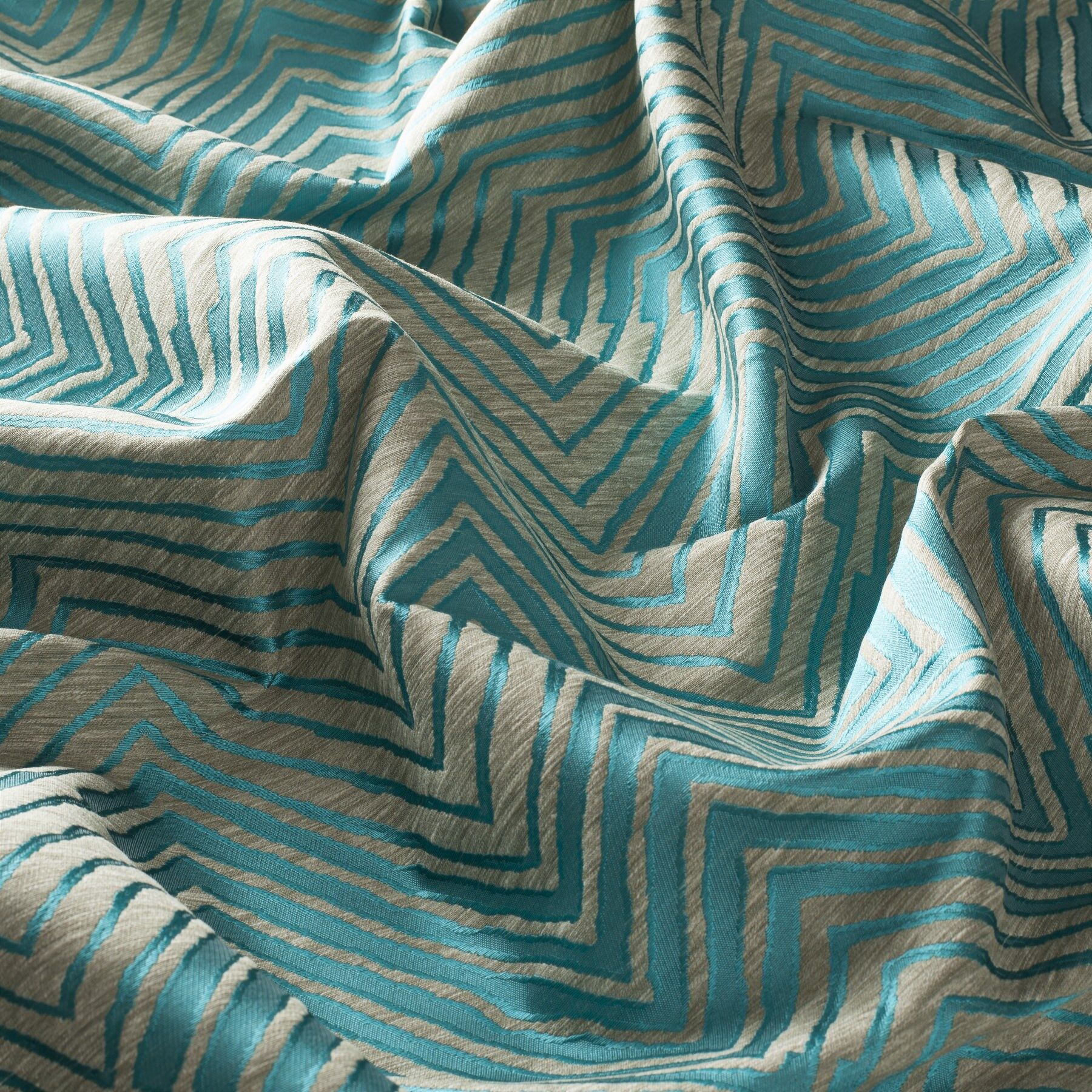 9 7799 080 Berkane Jab Vorhangstoff Meterware Gemustert Tuerkis