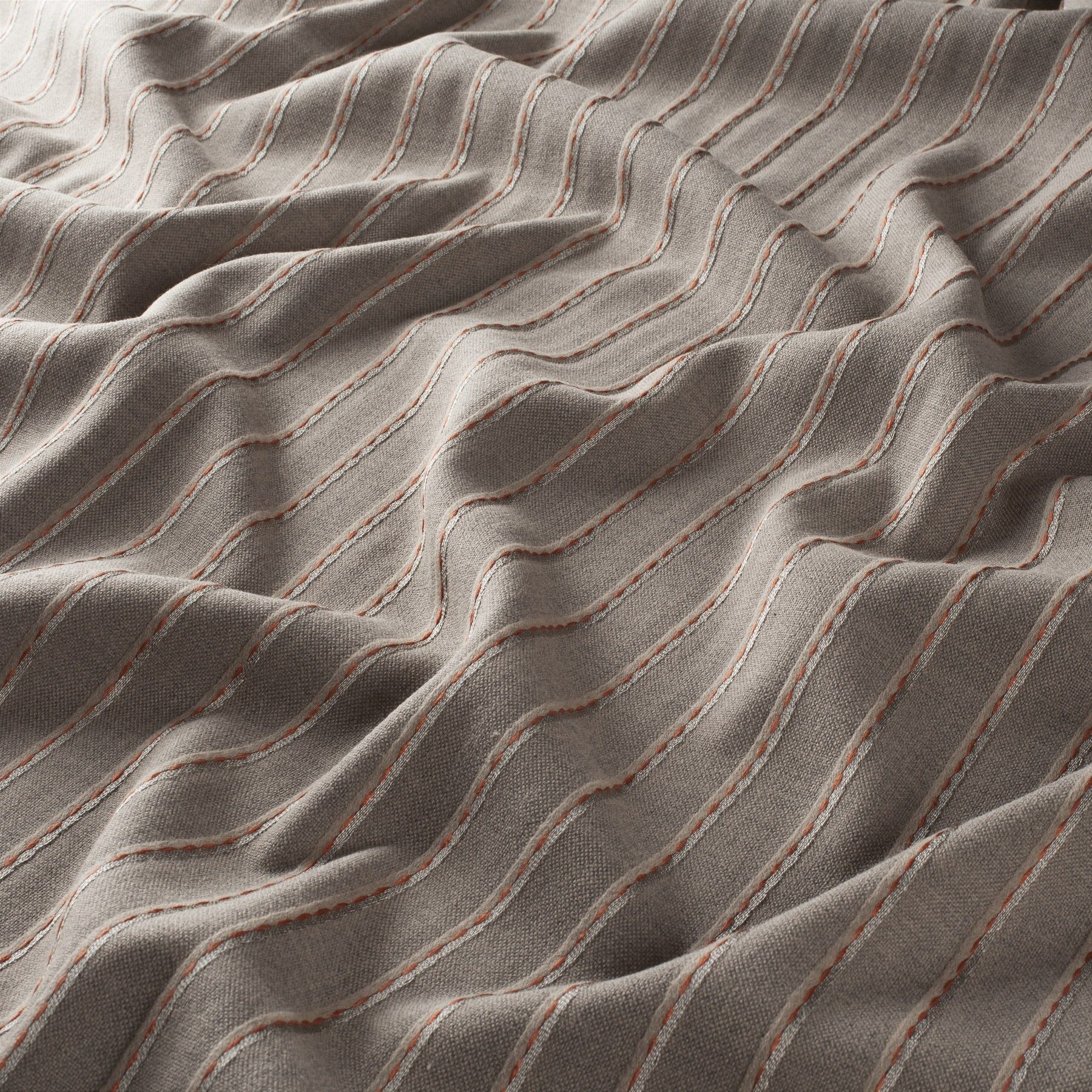 Ja7100 020 Stitch Jab Vorhangstoff Meterware Gestreift Braun