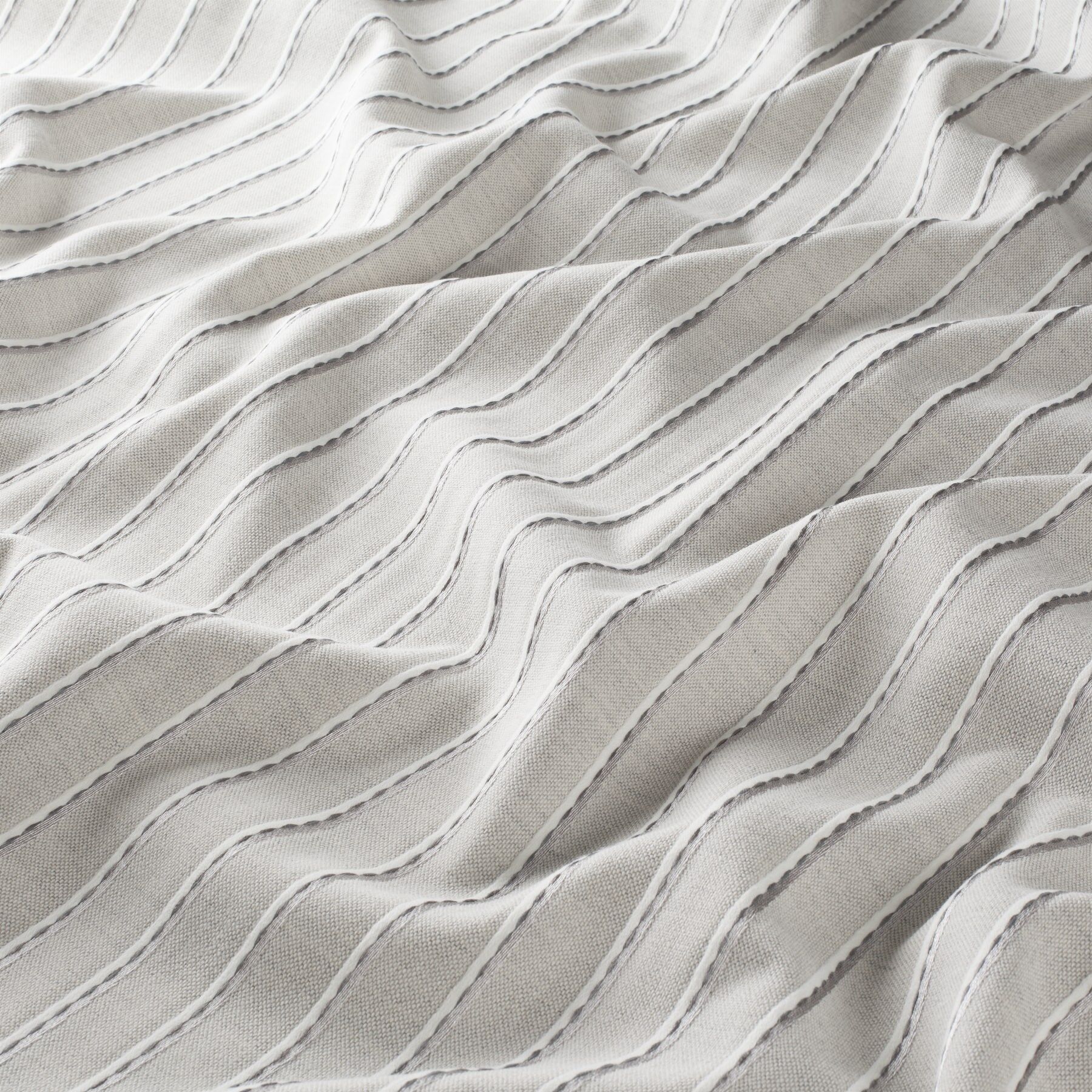 Ja7100 092 Stitch Jab Vorhangstoff Meterware Gestreift Grau