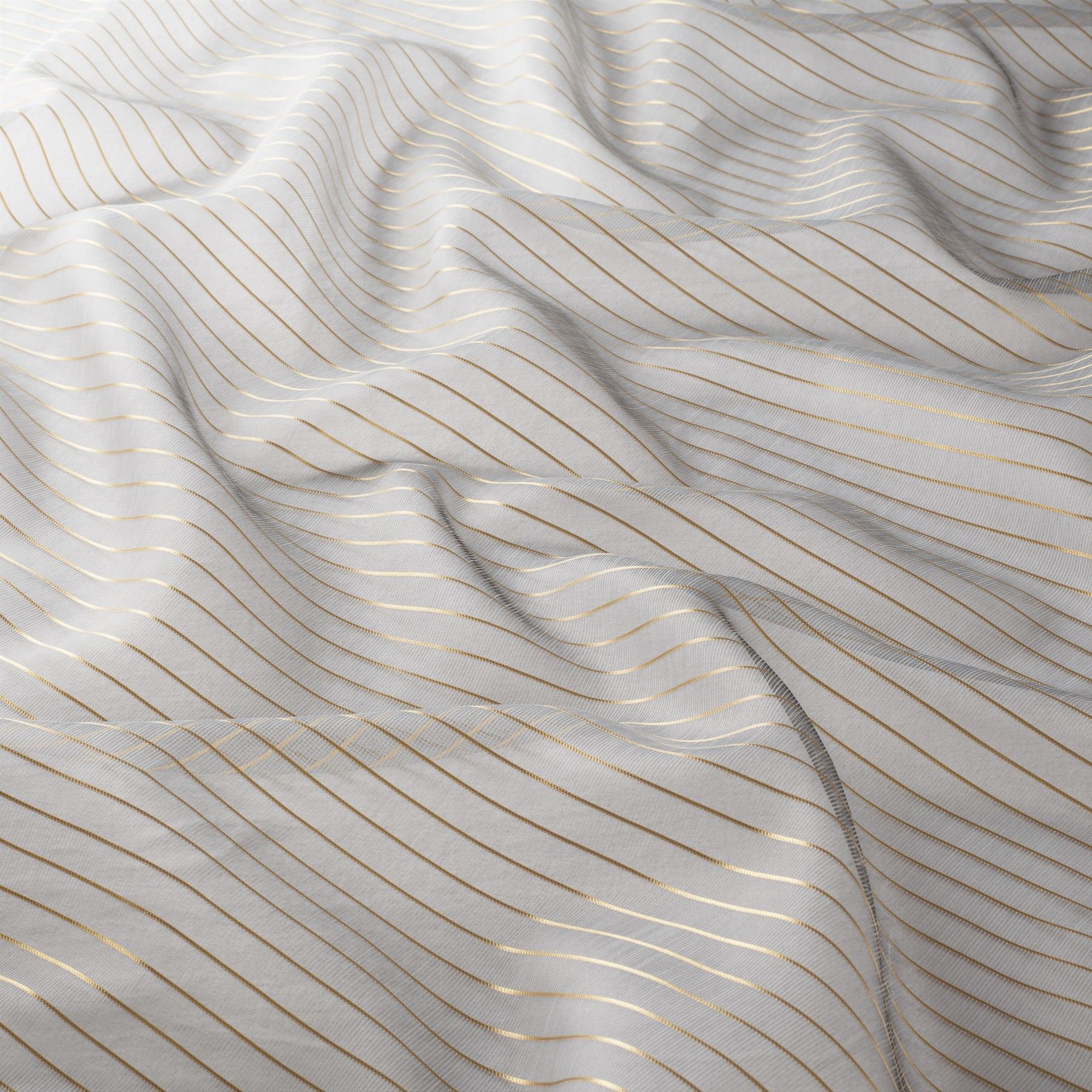 Ja7129 040 Pin Stripe Jab Gardinenstoff Meterware Gestreift Weiss Gelb