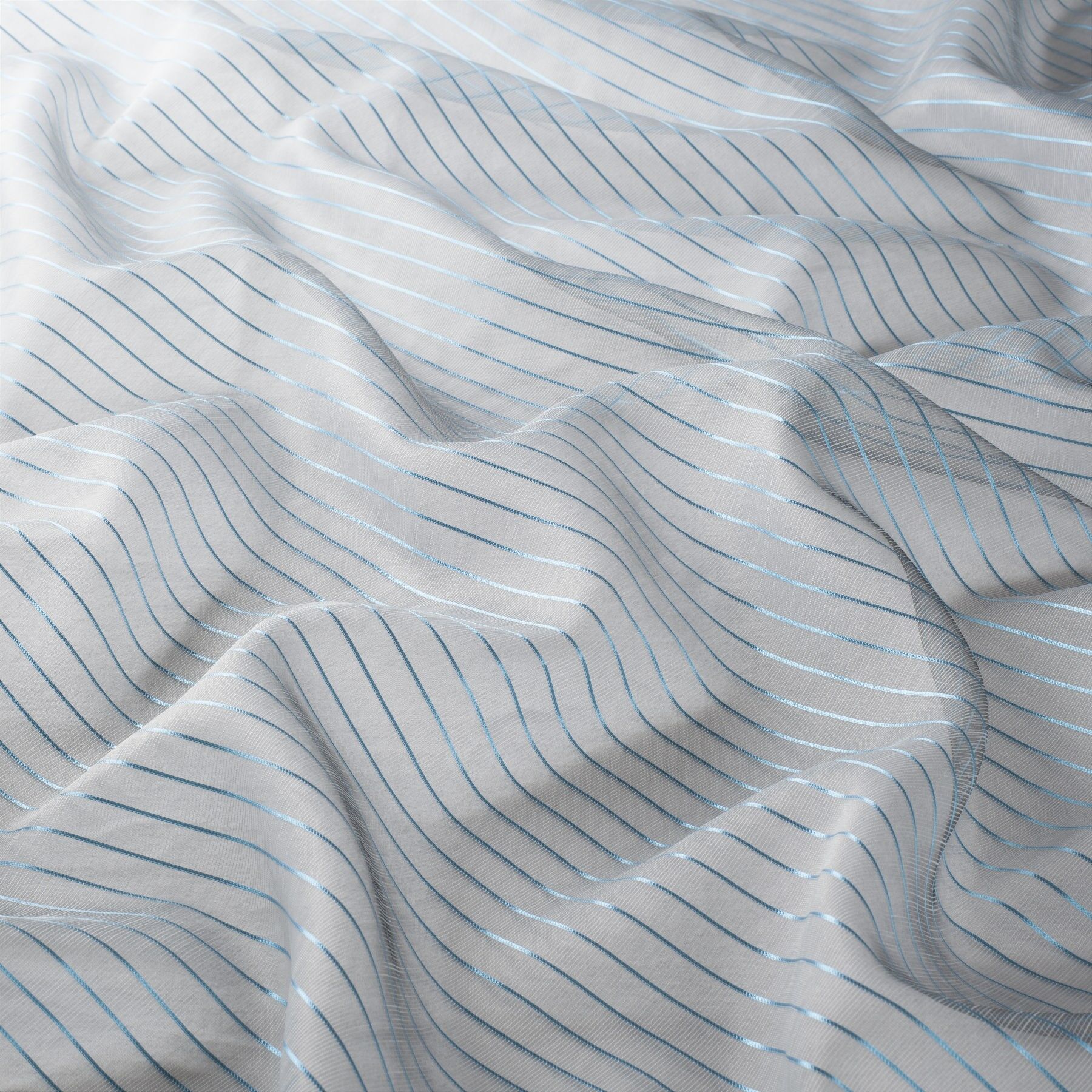 Ja7129 050 Pin Stripe Jab Gardinenstoff Meterware Gestreift Blau