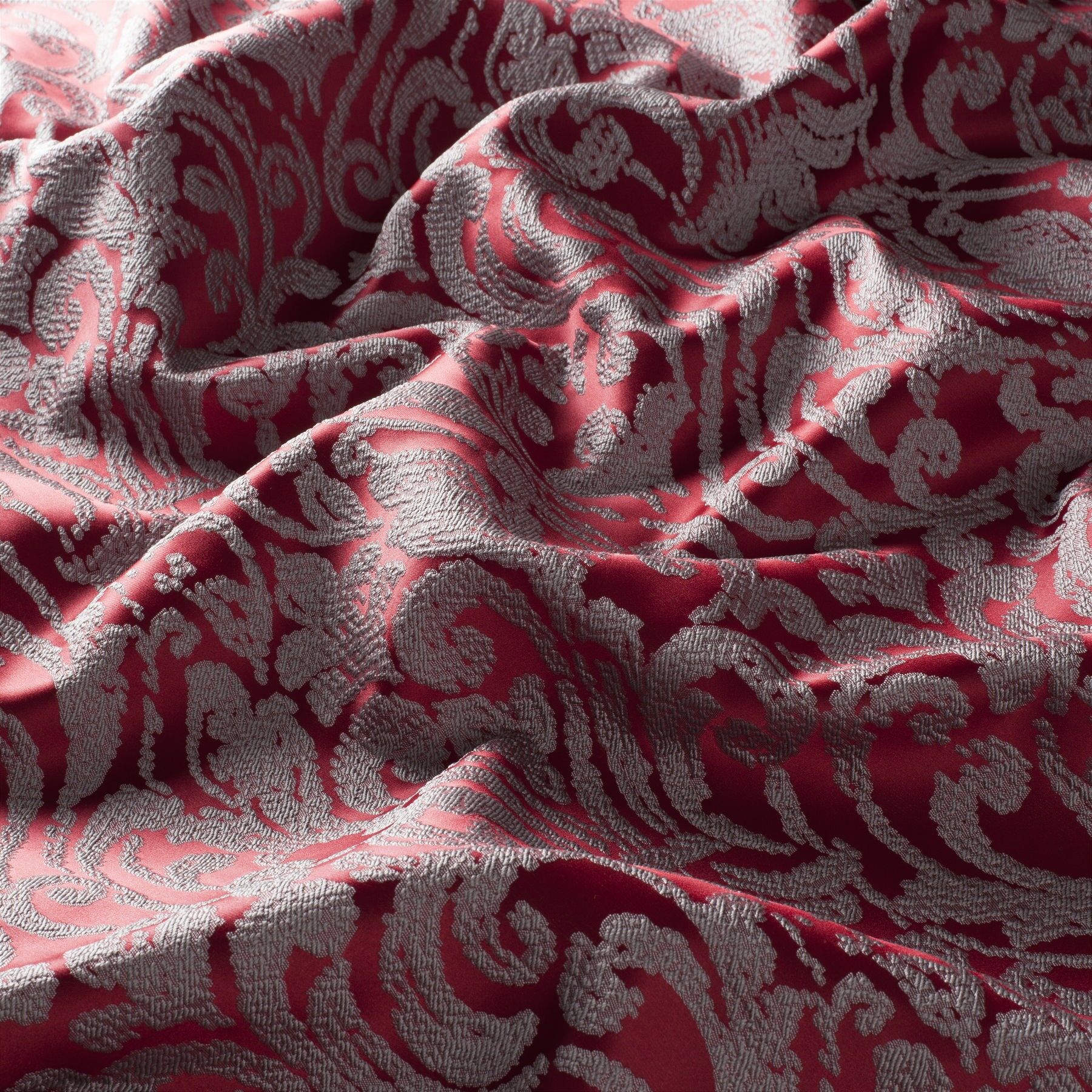 9 7809 010 Brianza Jab Vorhangstoff Meterware Gemustert Rot