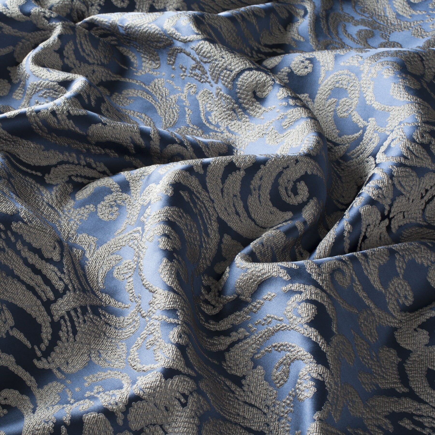 9 7809 050 Brianza Jab Vorhangstoff Meterware Gemustert Blau