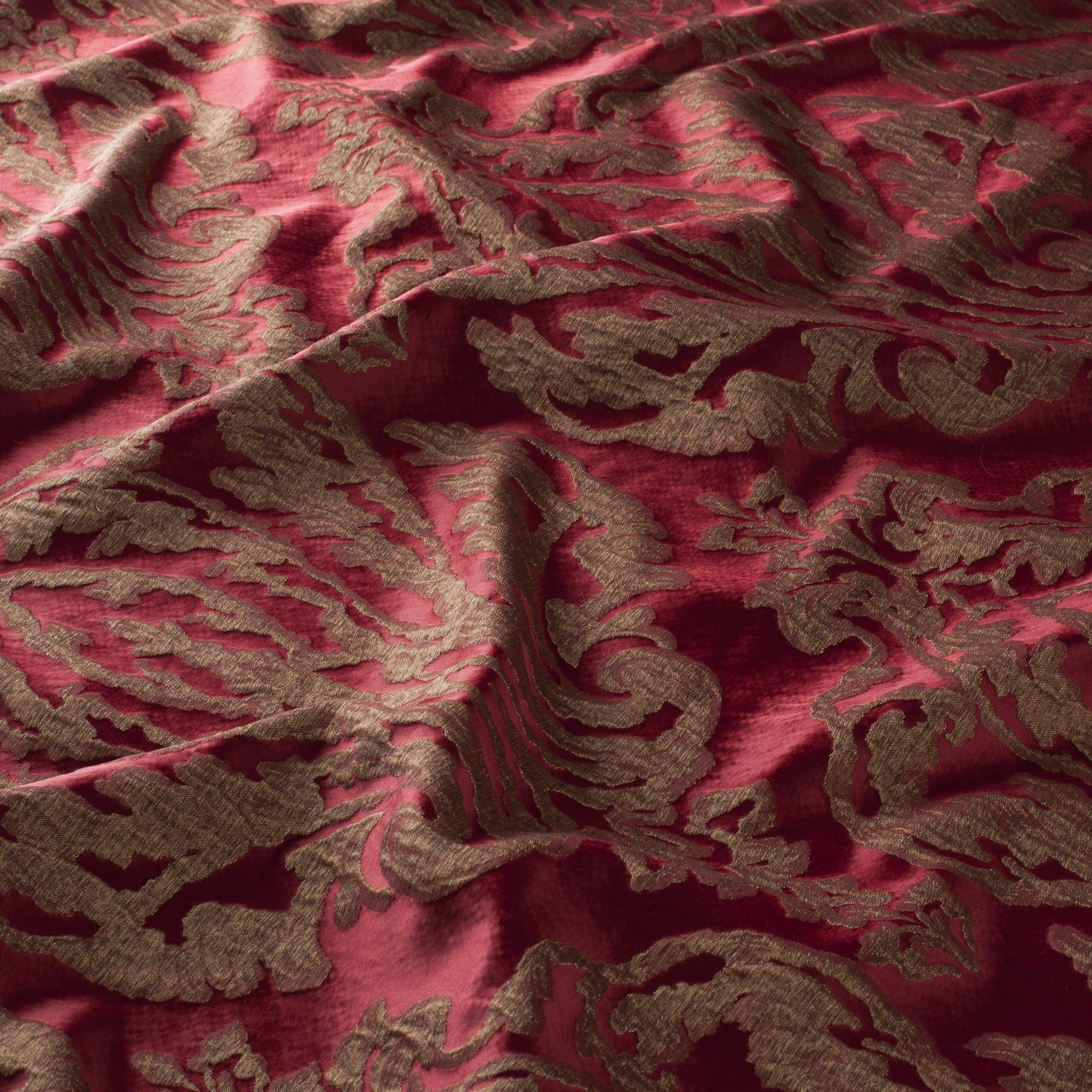 Ja7081 010 Charlotta Jab Vorhangstoff Meterware Gemustert Rot