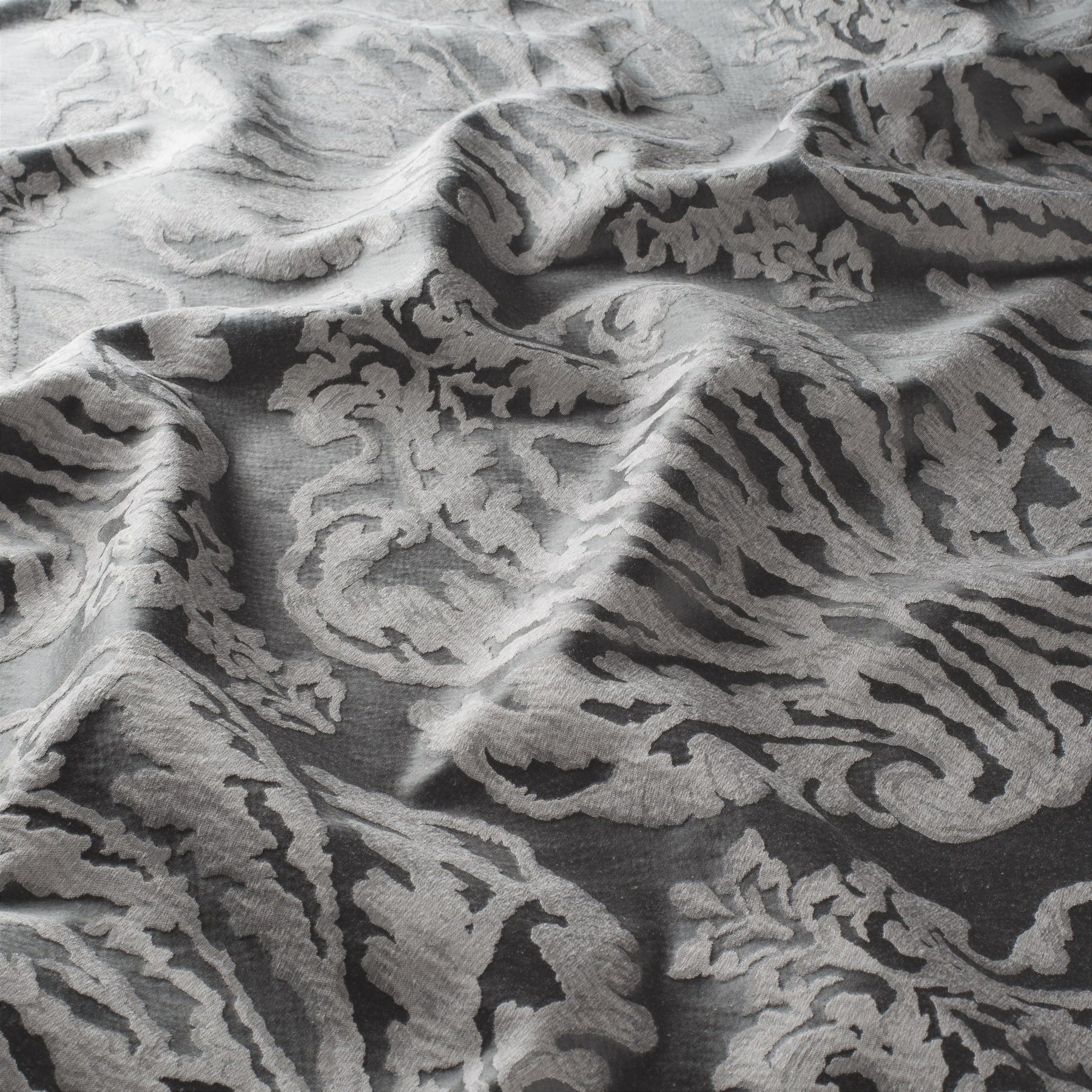 Ja7081 030 Charlotta Jab Vorhangstoff Meterware Gemustert Grau