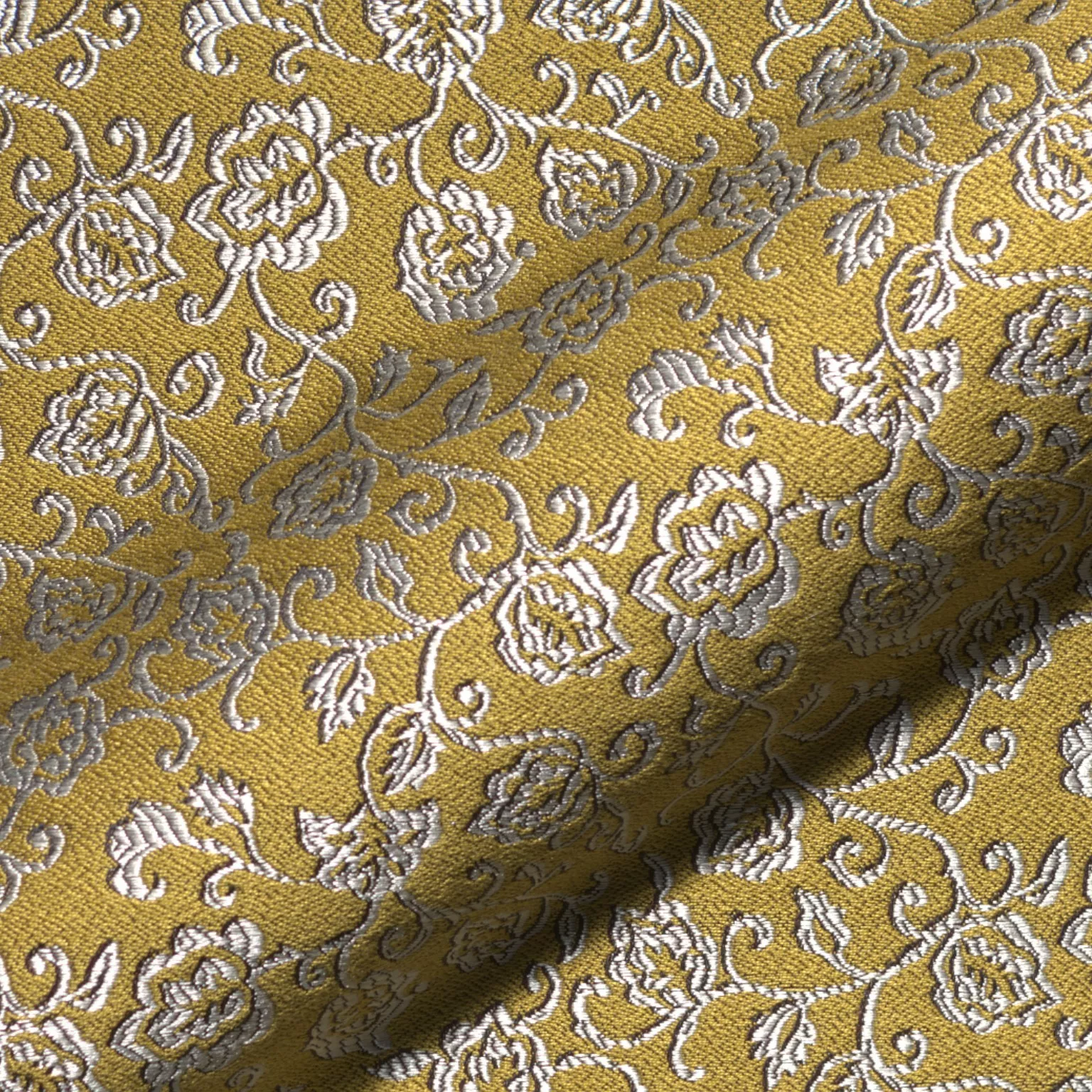 Baronesse Barolo 742 Hoepke Q2 Moebelstoff Floral Gelb