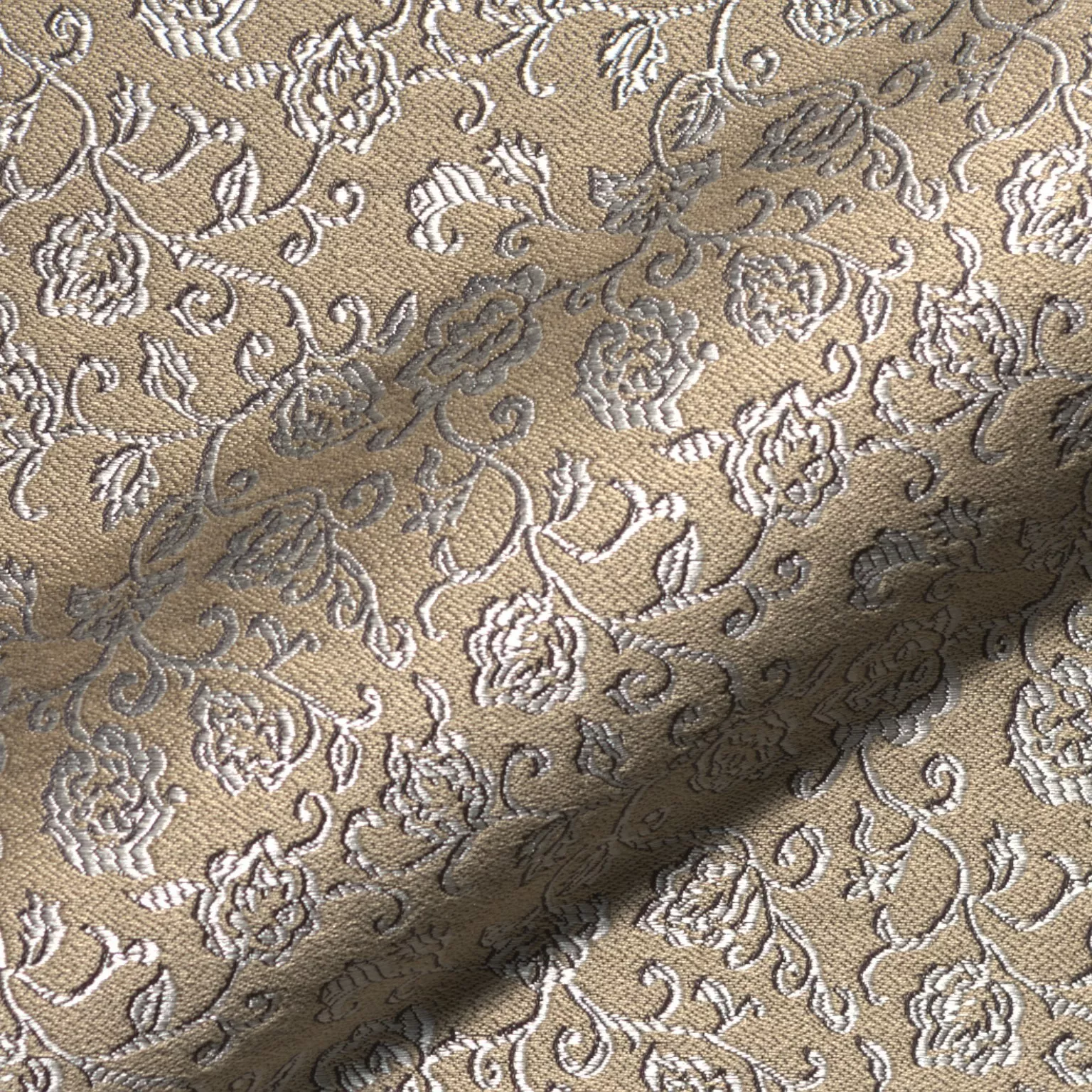 Baronesse Barolo 743 Hoepke Q2 Moebelstoff Floral Beige