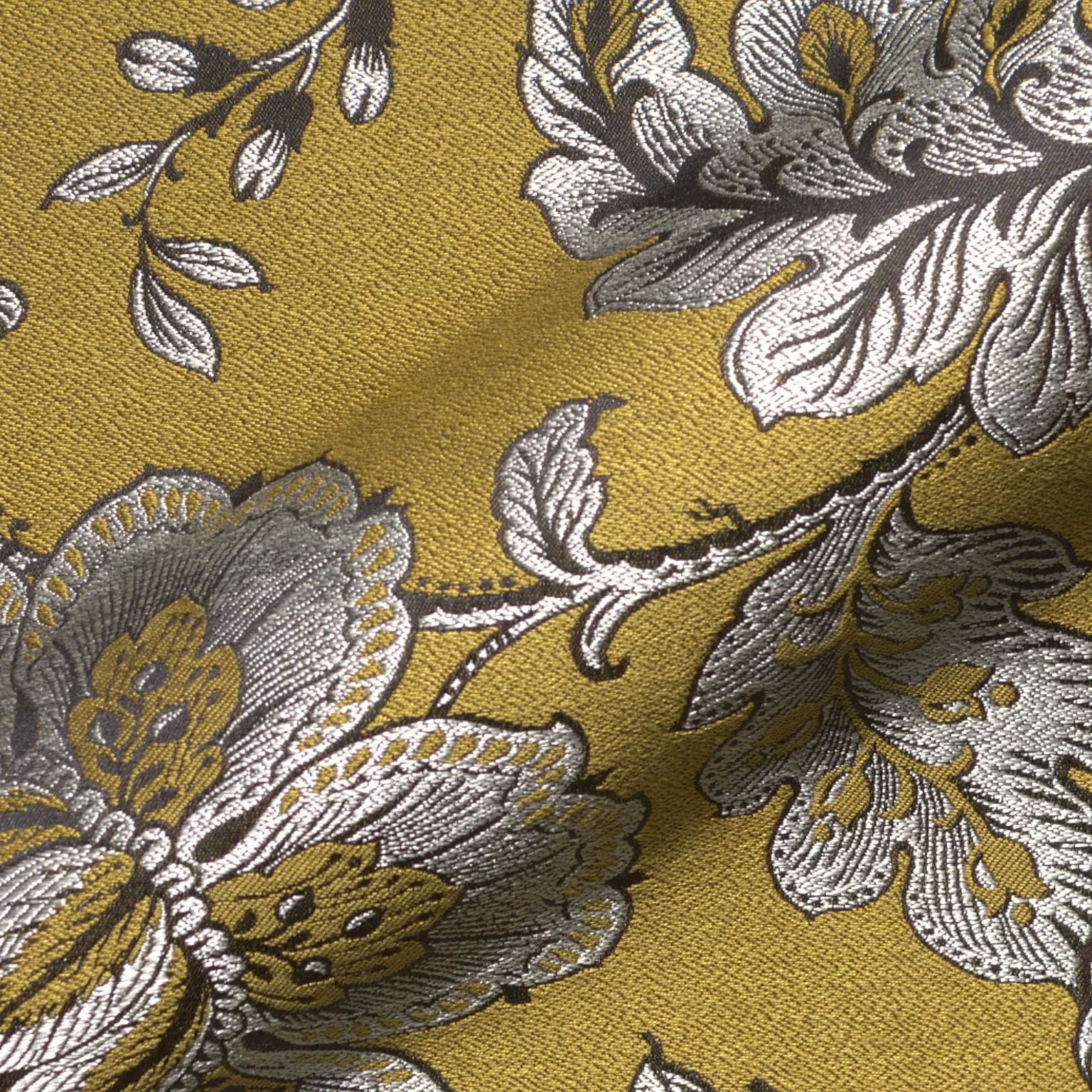 Baronesse Marcella 782 Hoepke Q2 Moebelstoff Floral Gelb