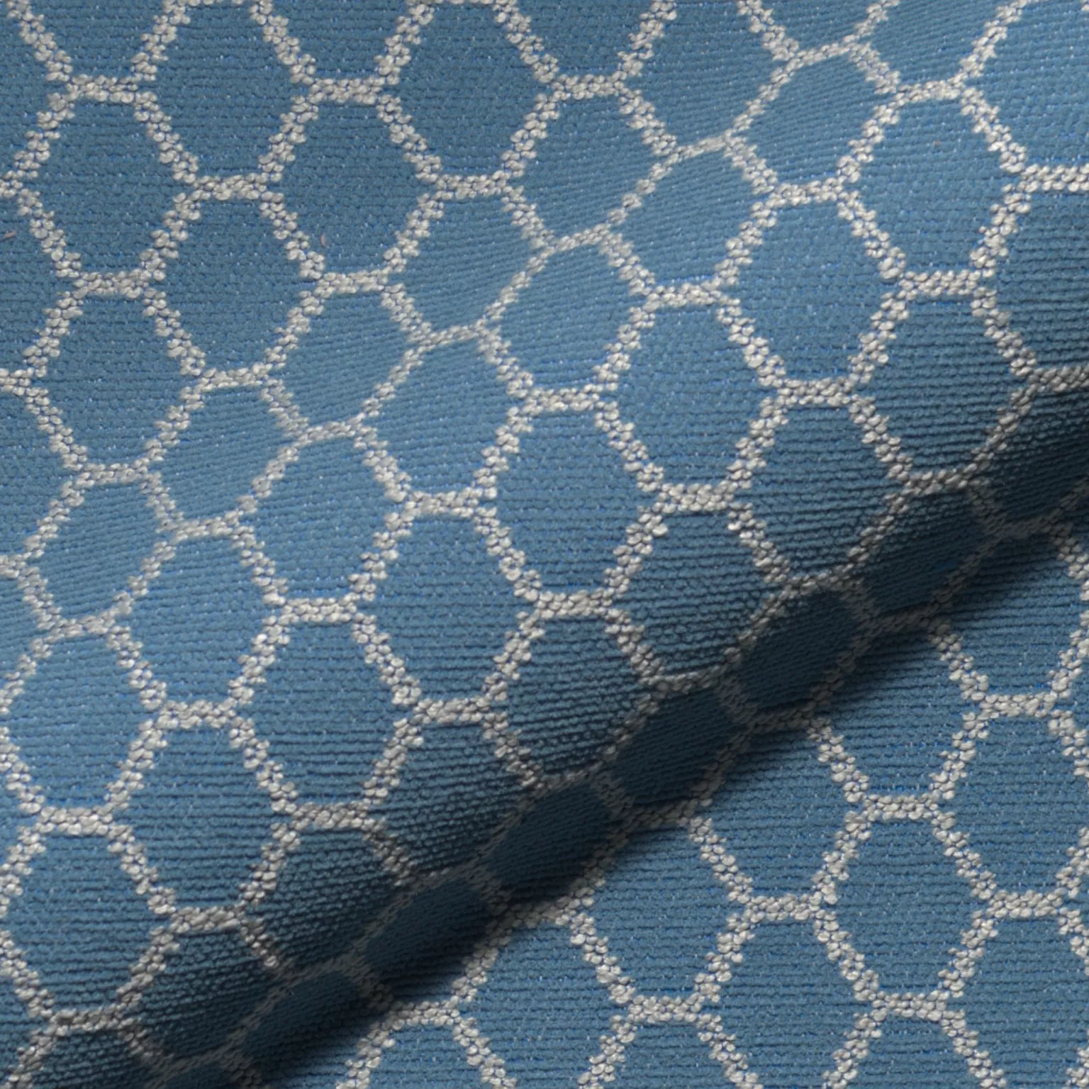 Paradiso Kuredo 416 Hoepke Paradiso Moebelstoff Gemustert Blau