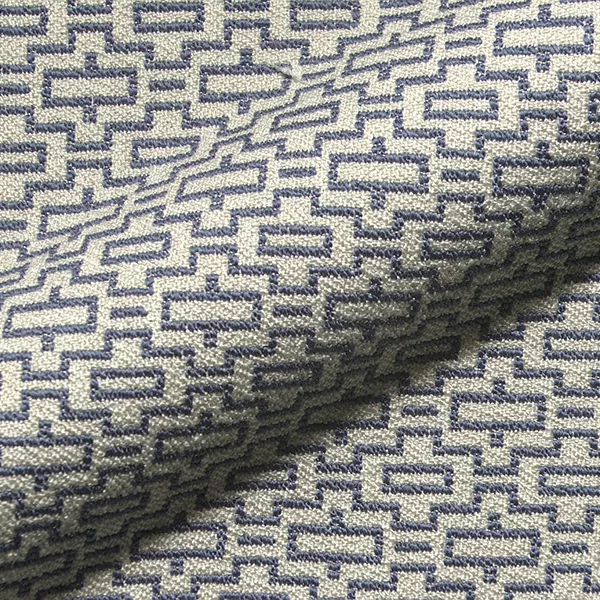 Chain 133 Hoepke Q2 Studioline Vol. 1 Moebelstoff Gemustert Weiss Blau