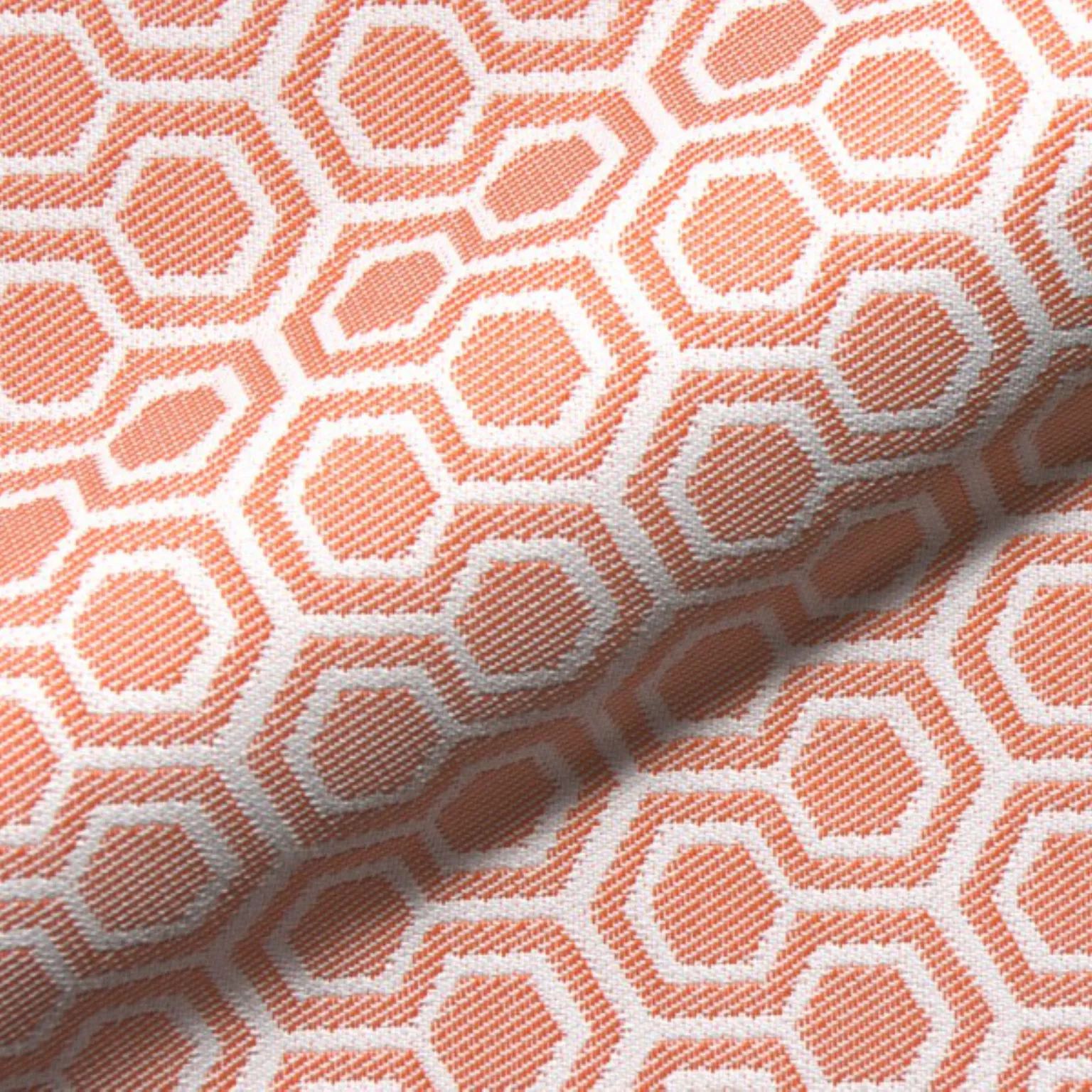 Sizilien 720 Hoepke Active Line In & Out Moebelstoff Gemustert Orange Weiss