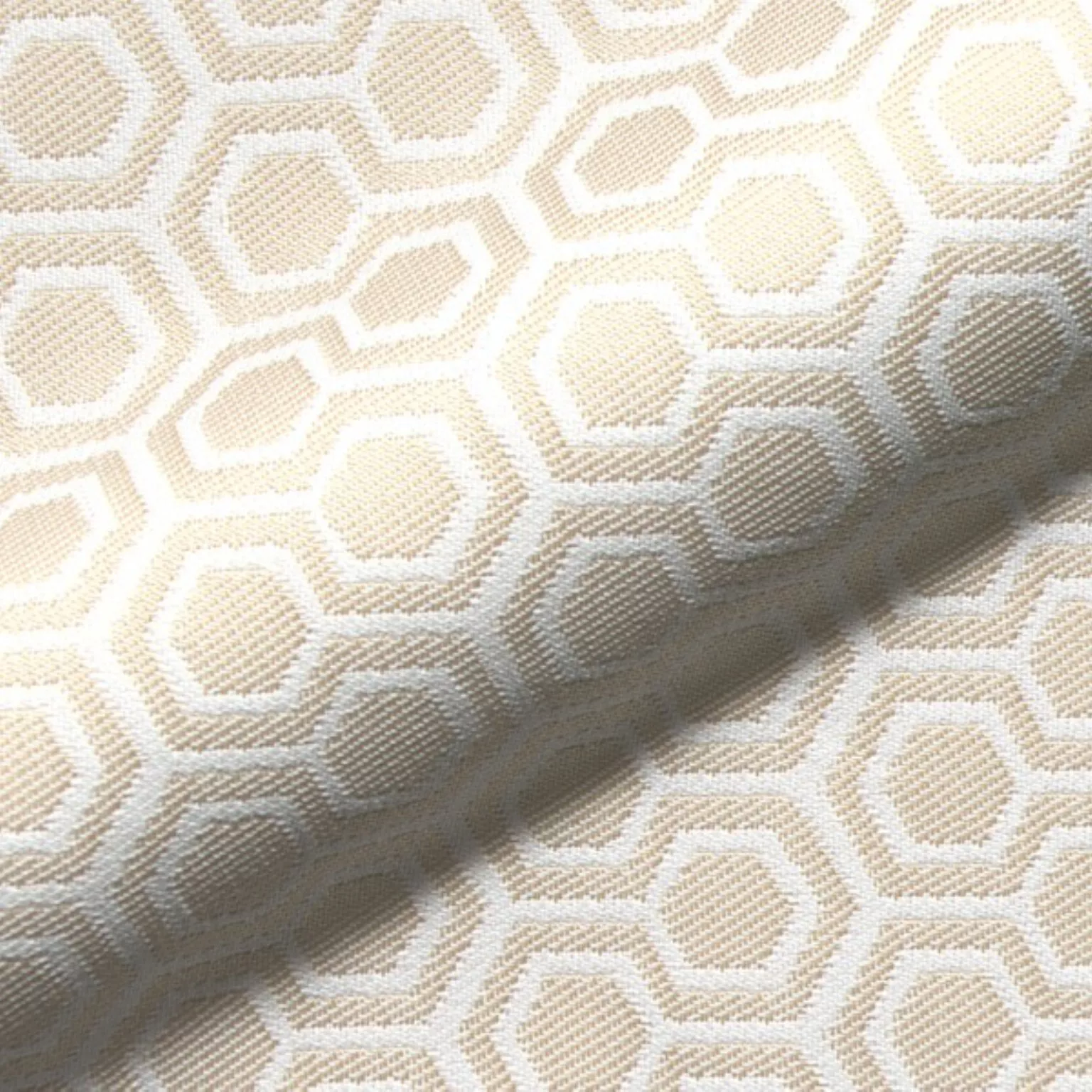 Sizilien 723 Hoepke Active Line In & Out Moebelstoff Gemustert Beige Weiss