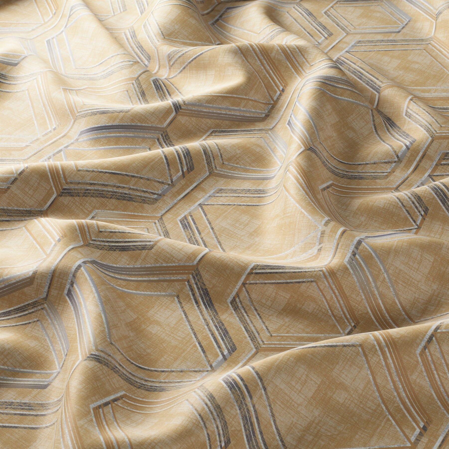 Ja8015 040 Darkness Verdunkelungsvorhang Gemustert Gold Grau