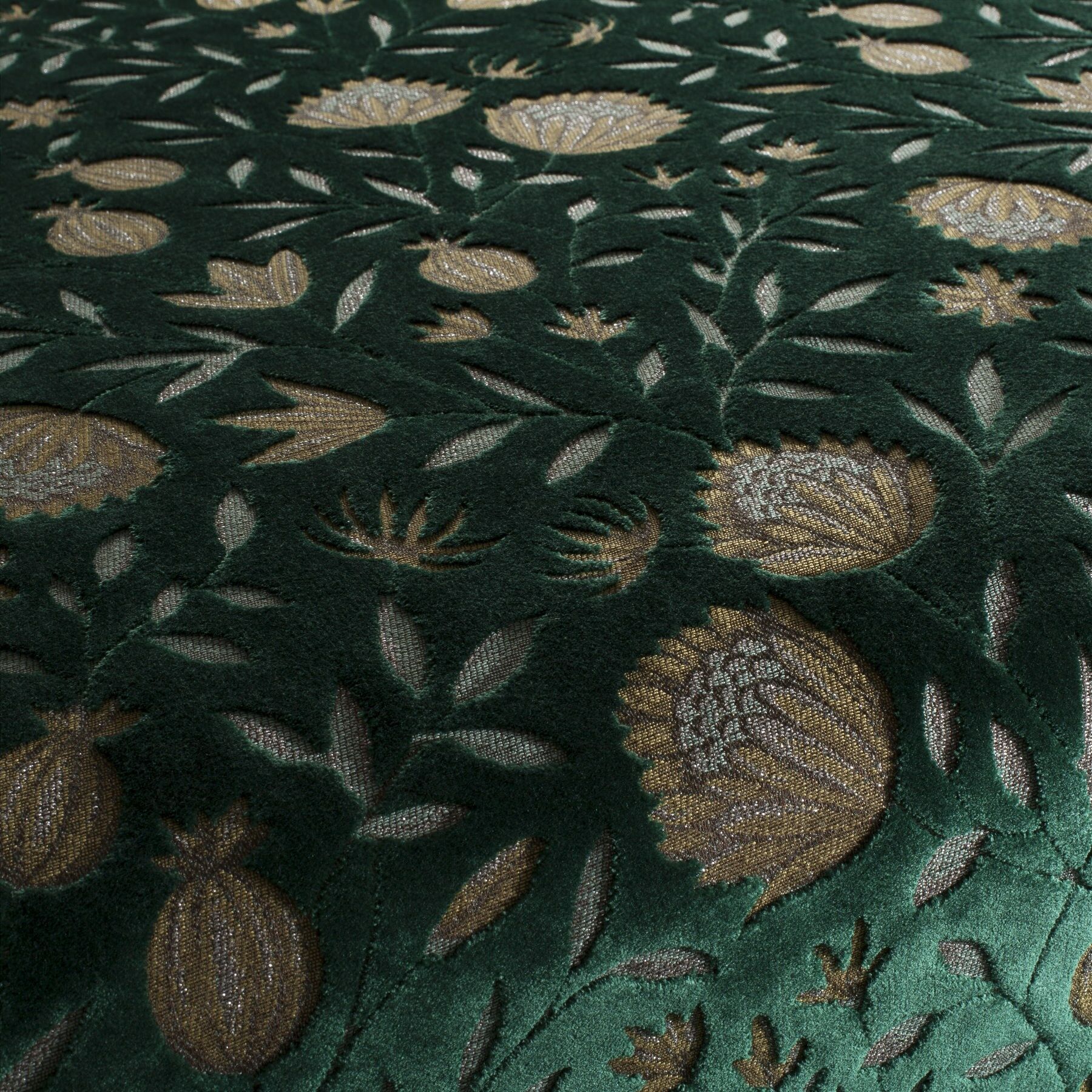 Ca1786 030 Tomorrowland Jab Vorhangstoff Meterware Mit Blumenmuster Gruen