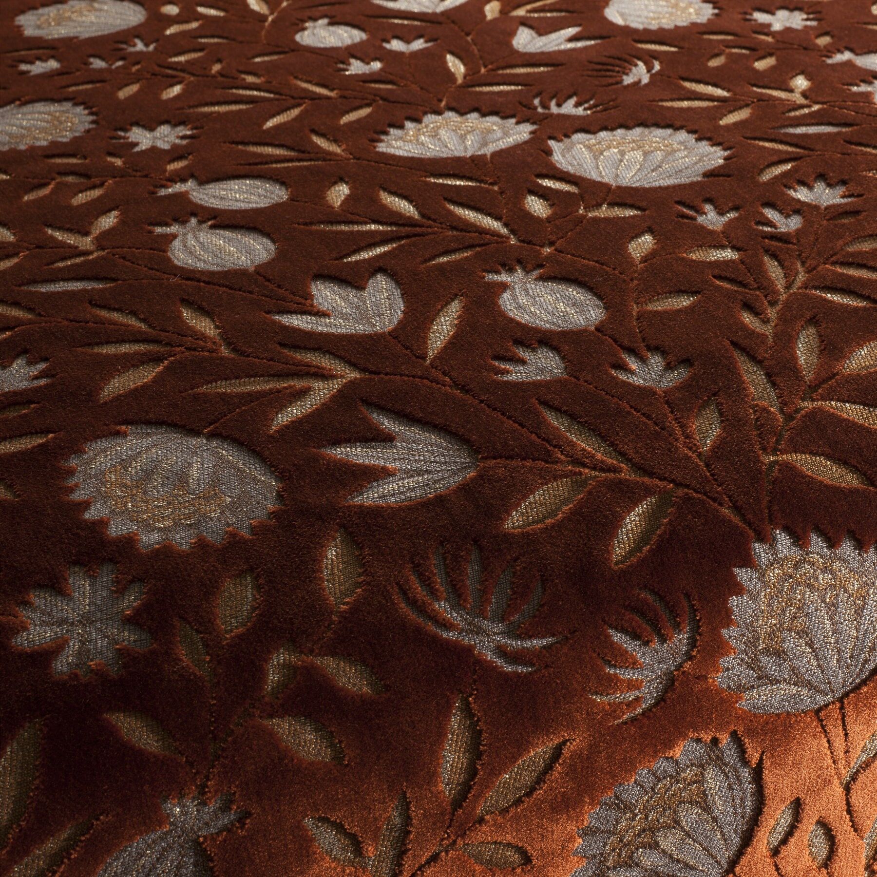 Ca1786 060 Tomorrowland Jab Vorhangstoff Meterware Mit Blumenmuster Orange