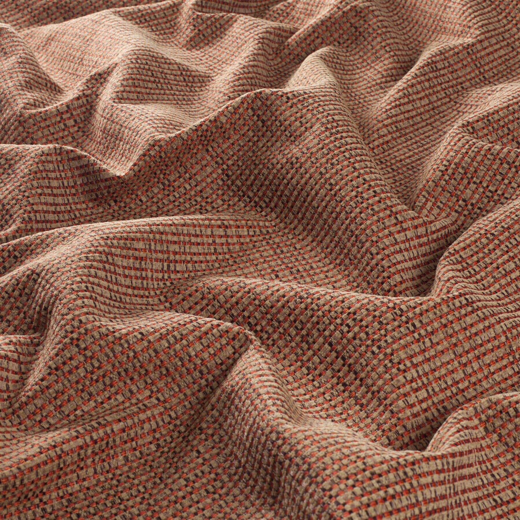 9 7867 010 Halifax Jab Vorhangstoff Meterware Gemustert Rot