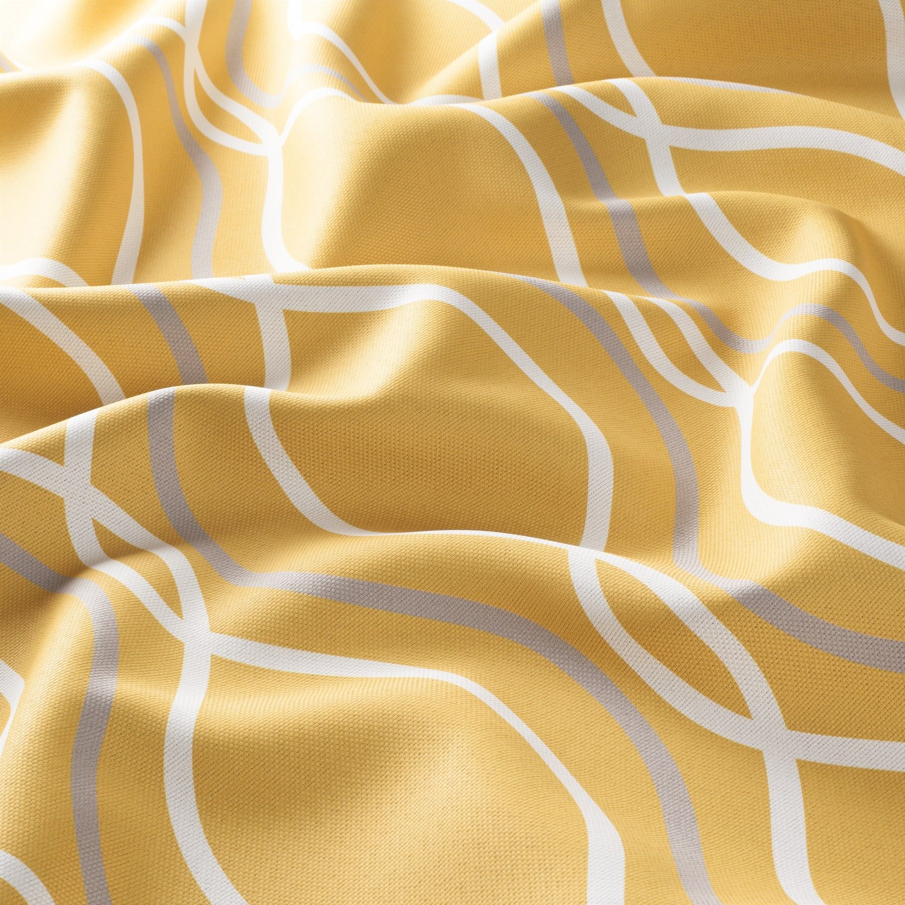 1 8935 040 Wave Jab Vorhangstoff Meterware Gemustert Gelb 1 8935 040 Wave Jab Vorhangstoff Meterware Gemustert Gelb