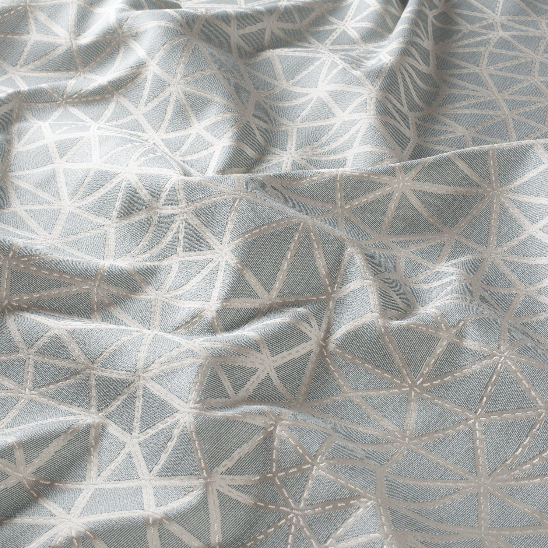 8 1904 050 Visby Jab Vorhangstoff Meterware Gemustert Blau