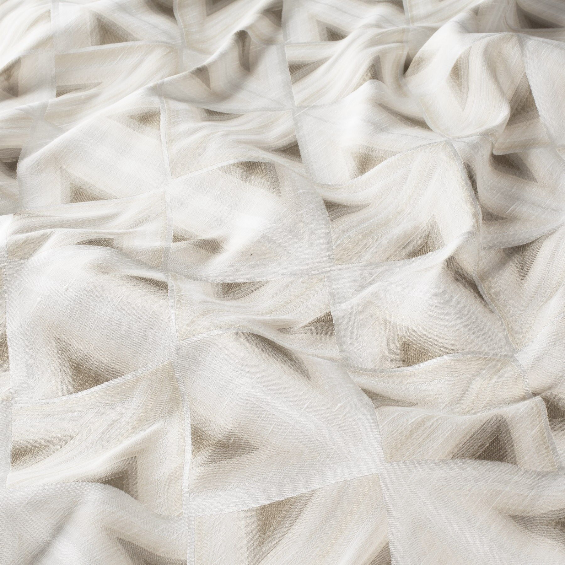 9 7937 070 Illusion Jab Vorhangstoff Meterware Gemustert Beige