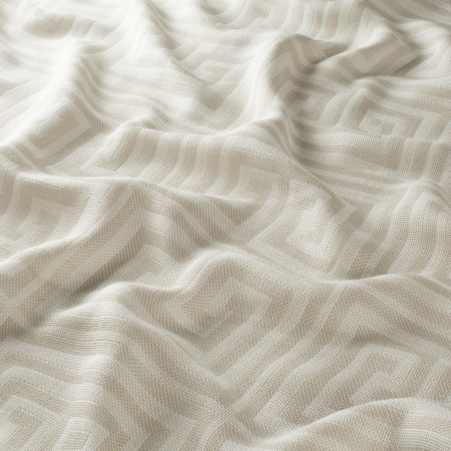 Ca1735 070 Rising Sun Jab Vorhangstoff Meterware Gemustert Beige