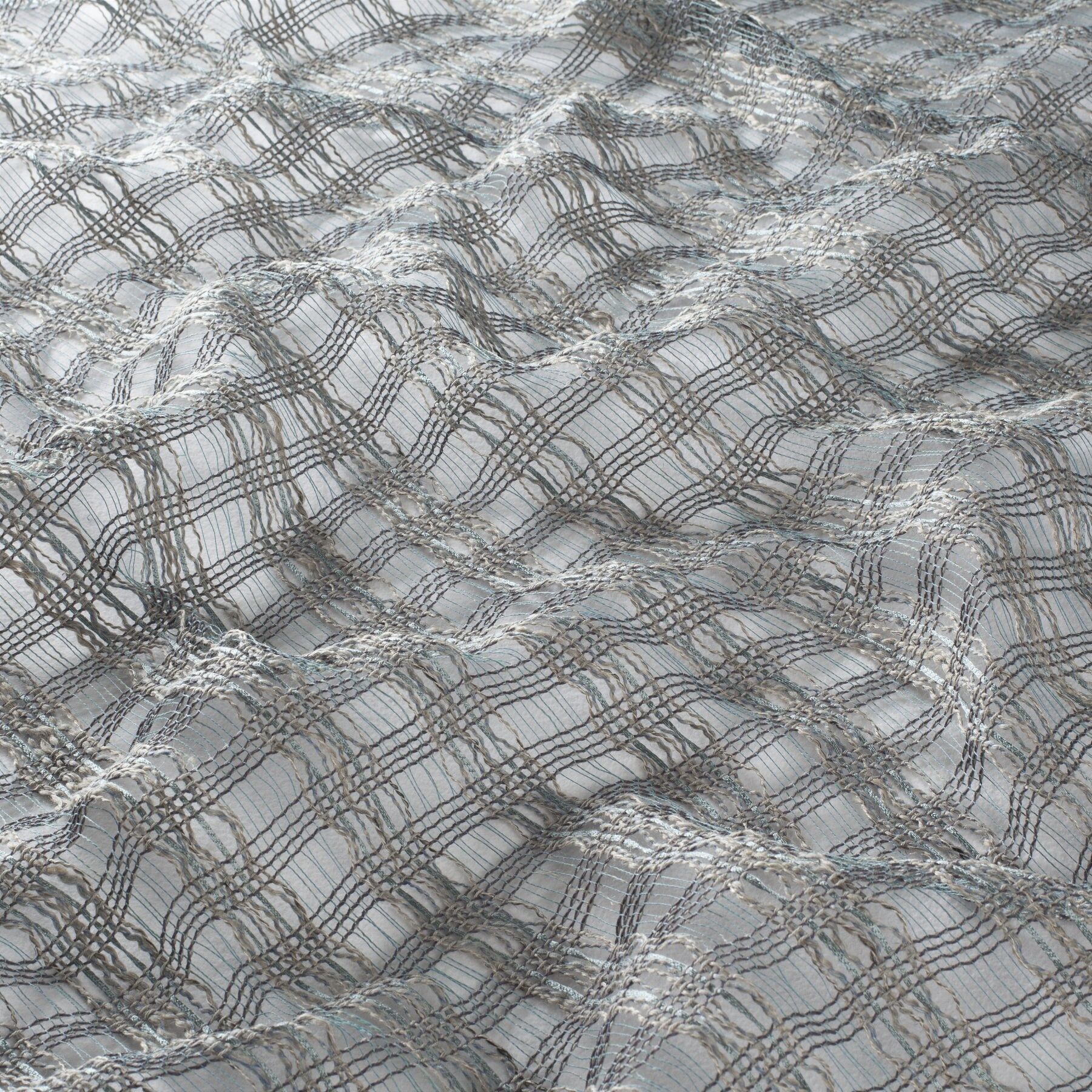 Ja7044 050 Cha Cha Cha Jab Vorhangstoff Meterware Gemustert Blau