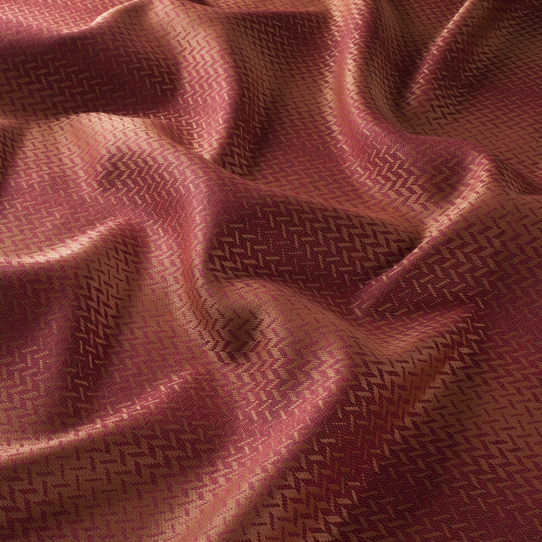 Ja7071 060 Aziza Jab Vorhangstoff Meterware Gemustert Rot Orange