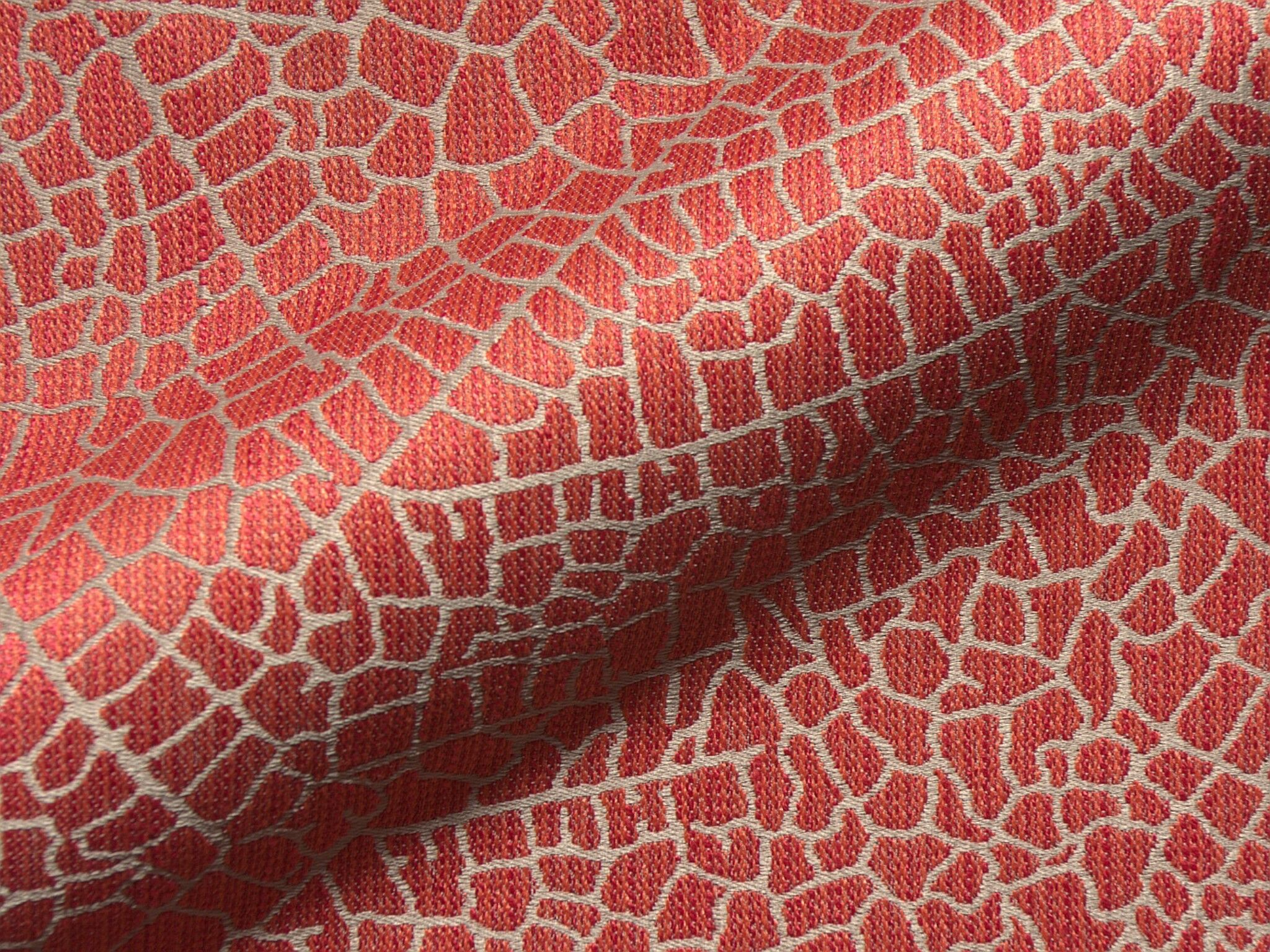 Manila Fr 412 Modern Gemusterter Polsterstoff Rot Gemustert