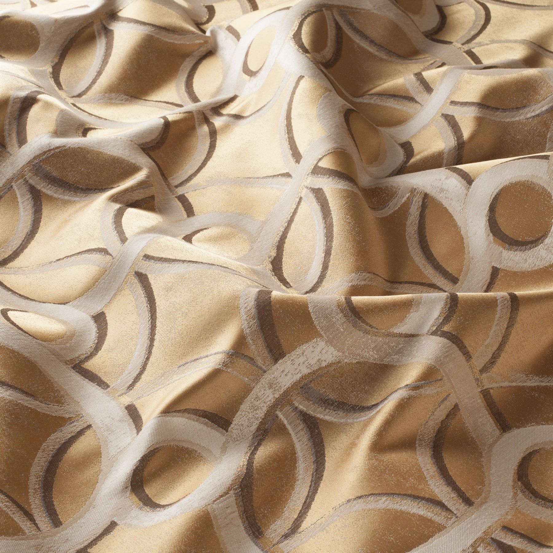 Ja7010 040 Mauro Moderne Jab Anstoetz Vorhaenge Dekostoff Gemustert Beige Braun Gold